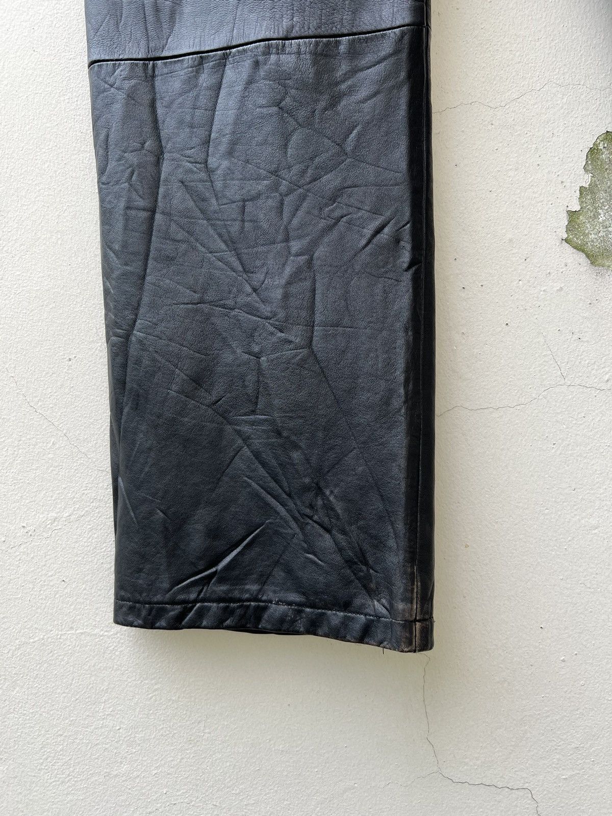 Leather Vintage Tete Homme Japan Patina Black Cowhide Leather Pant Size US 28 / EU 44 - 17 Thumbnail