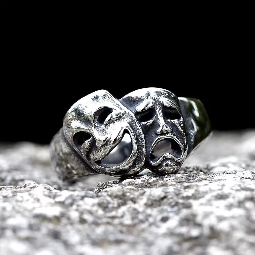 Other Vintage Punk Cry and Smile Ring (Size 7-13) Size ONE SIZE - 1 Thumbnail