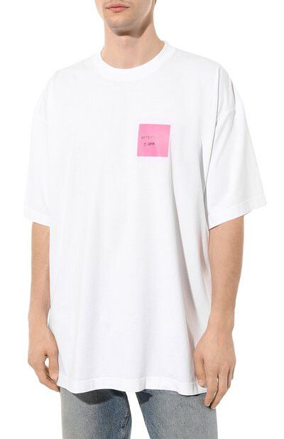 image of Vetements Sticker Tee Limited Edition in White, Men's (Size Small)