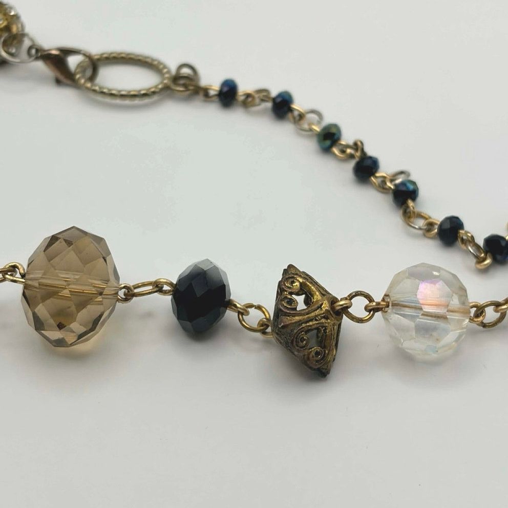 Other Gold & Blue Spiral Beaded Necklace Size ONE SIZE - 2 Thumbnail