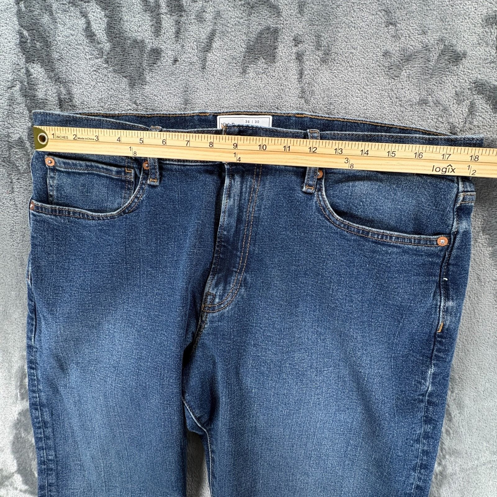 Gap GAP Straight Jeans Mens 36x29 Blue Denim Stretch Classic Fit Size US 36 / EU 52 - 7 Thumbnail