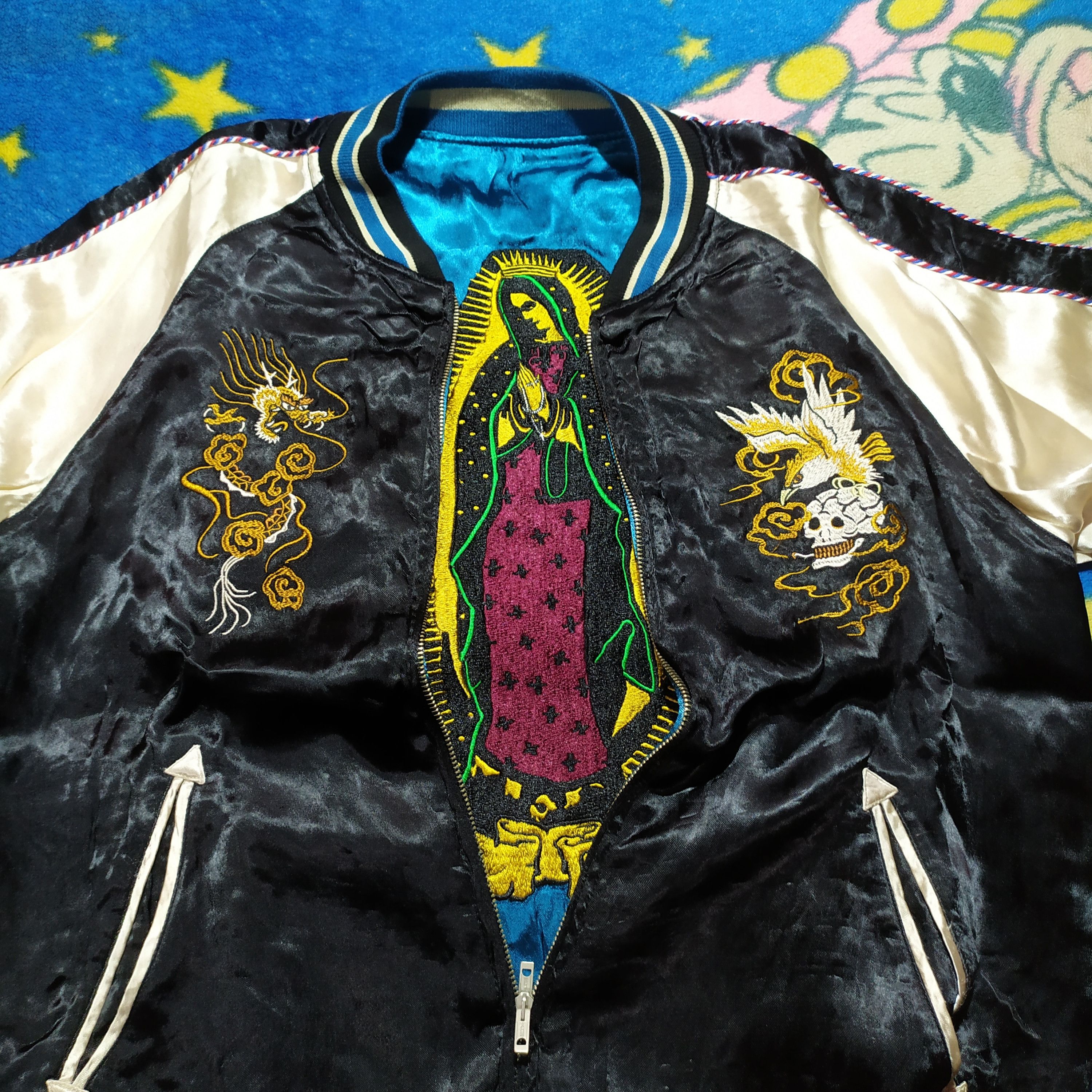image of Reversible Sukajan Jacket Aw16 Rude Gallery Tokyo in Blue/Black, Men's (Size Medium)