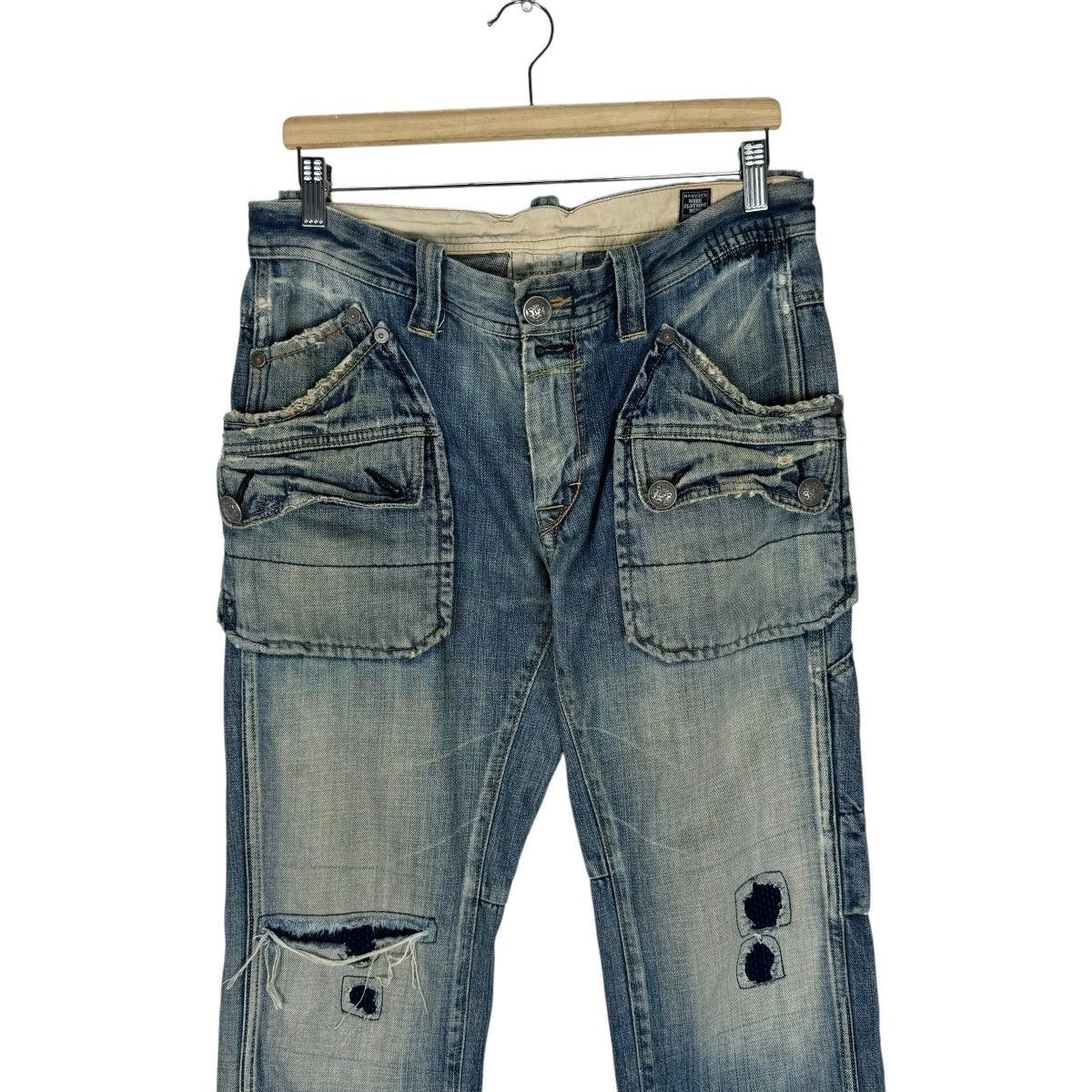 If Six Was Nine ☀️BARTACK MILL SPEC PATCHWORK DENIM PANTS Size US 34 / EU 50 - 3 Thumbnail
