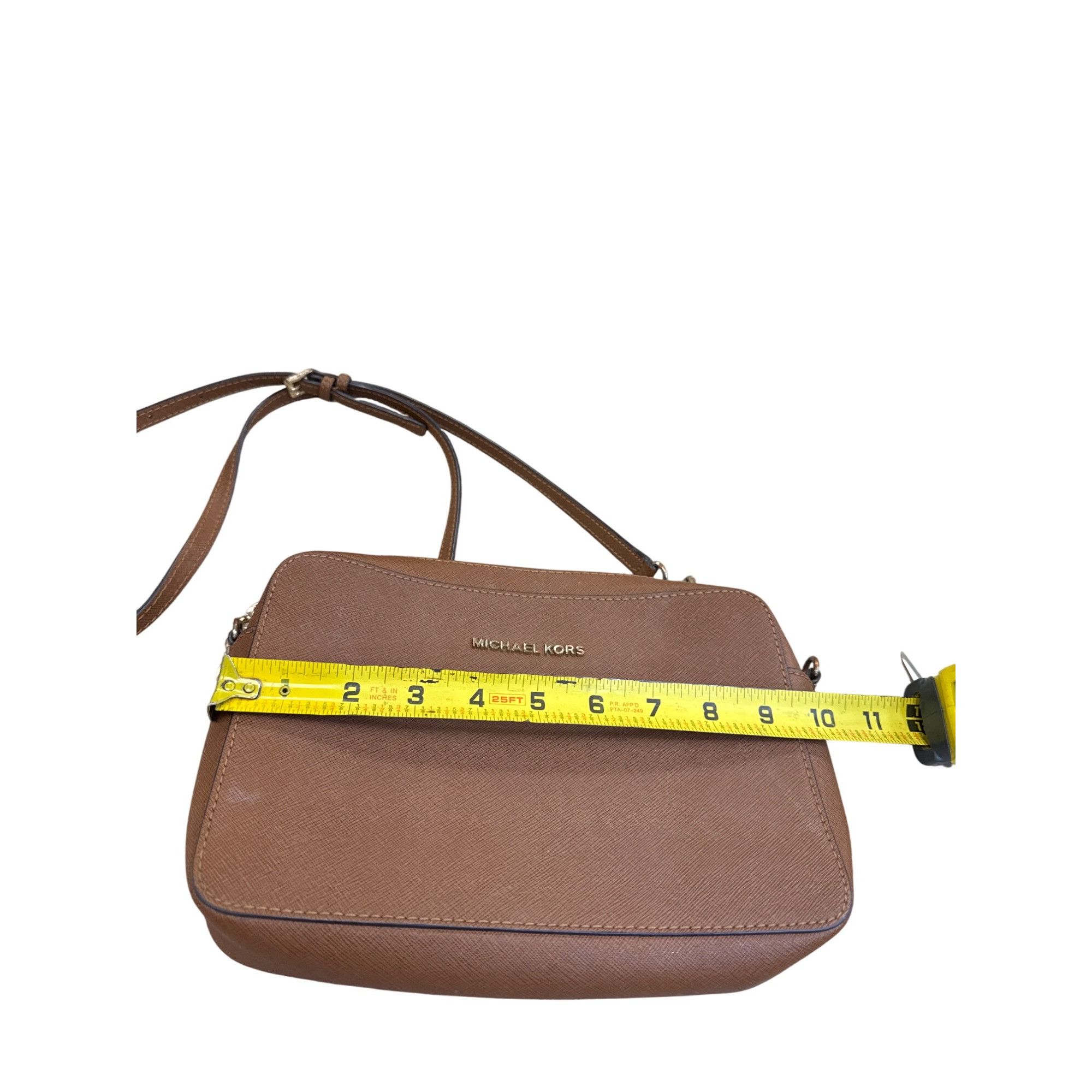 Michael Kors Michael Kors Womens Brown Leather Small Crossbody Purse SKU Size ONE SIZE - 4 Thumbnail