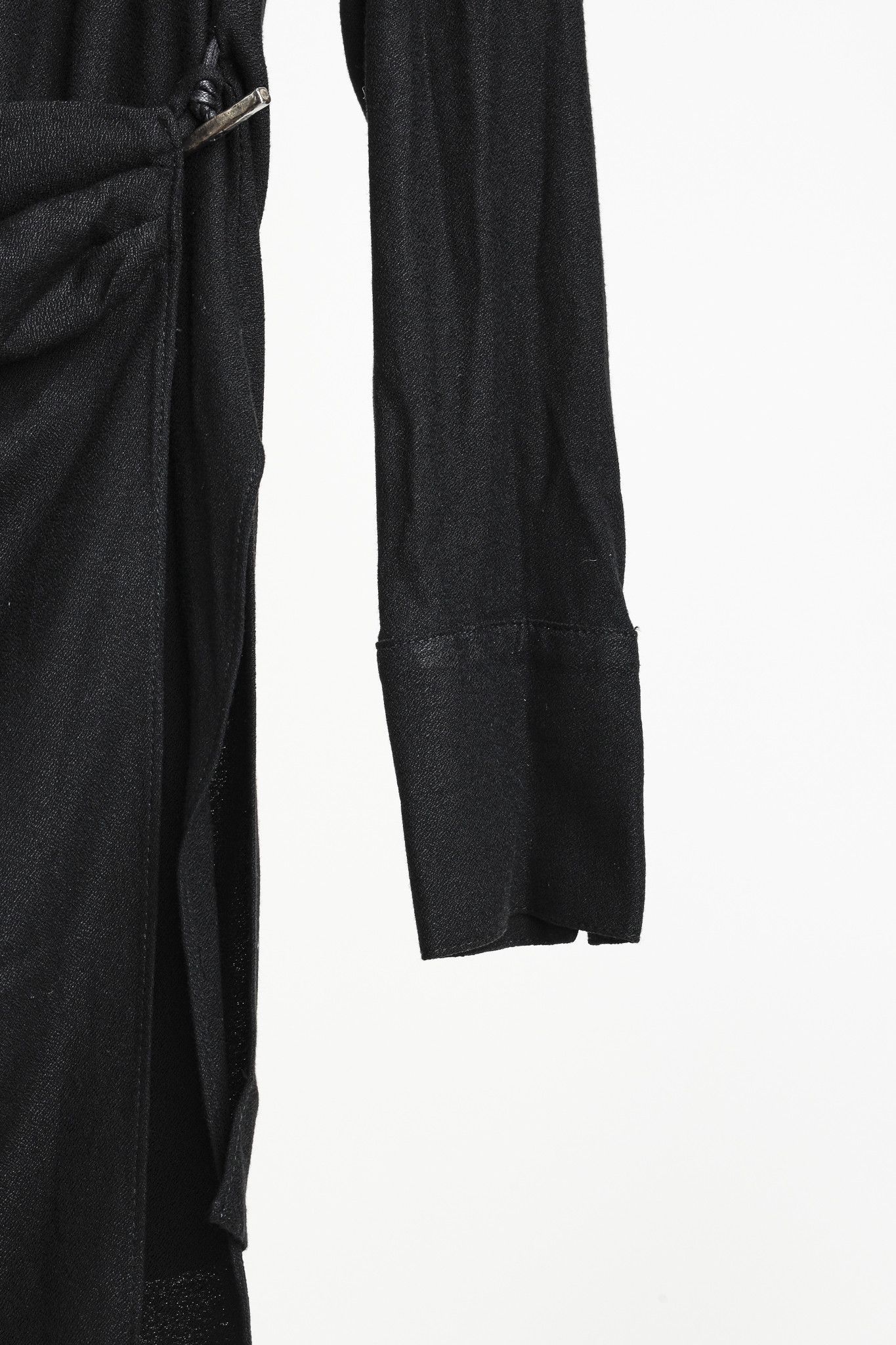 Helmut Lang Helmut Lang Black Fold Over Draped Viscose-Blend Top Size S / US 4 / IT 40 - 6 Thumbnail