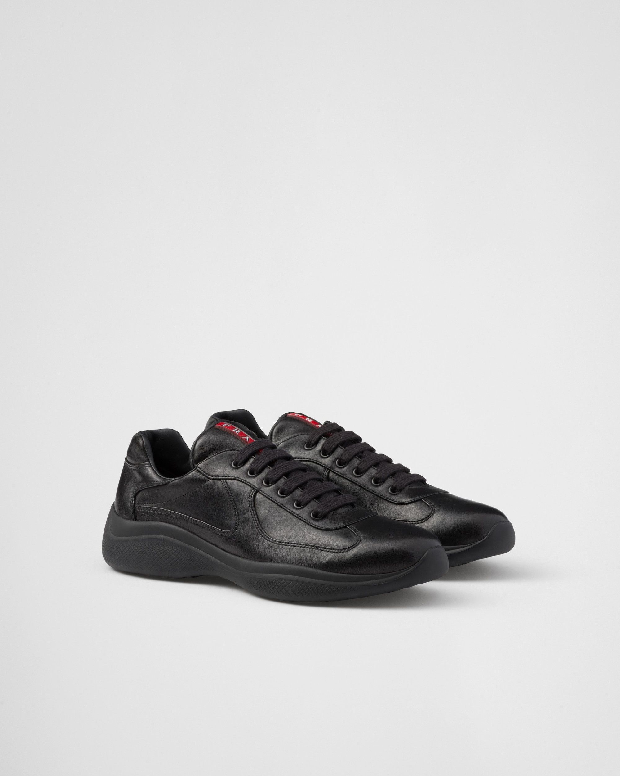 Prada America's Cup Lace-Up Sneakers in Black
