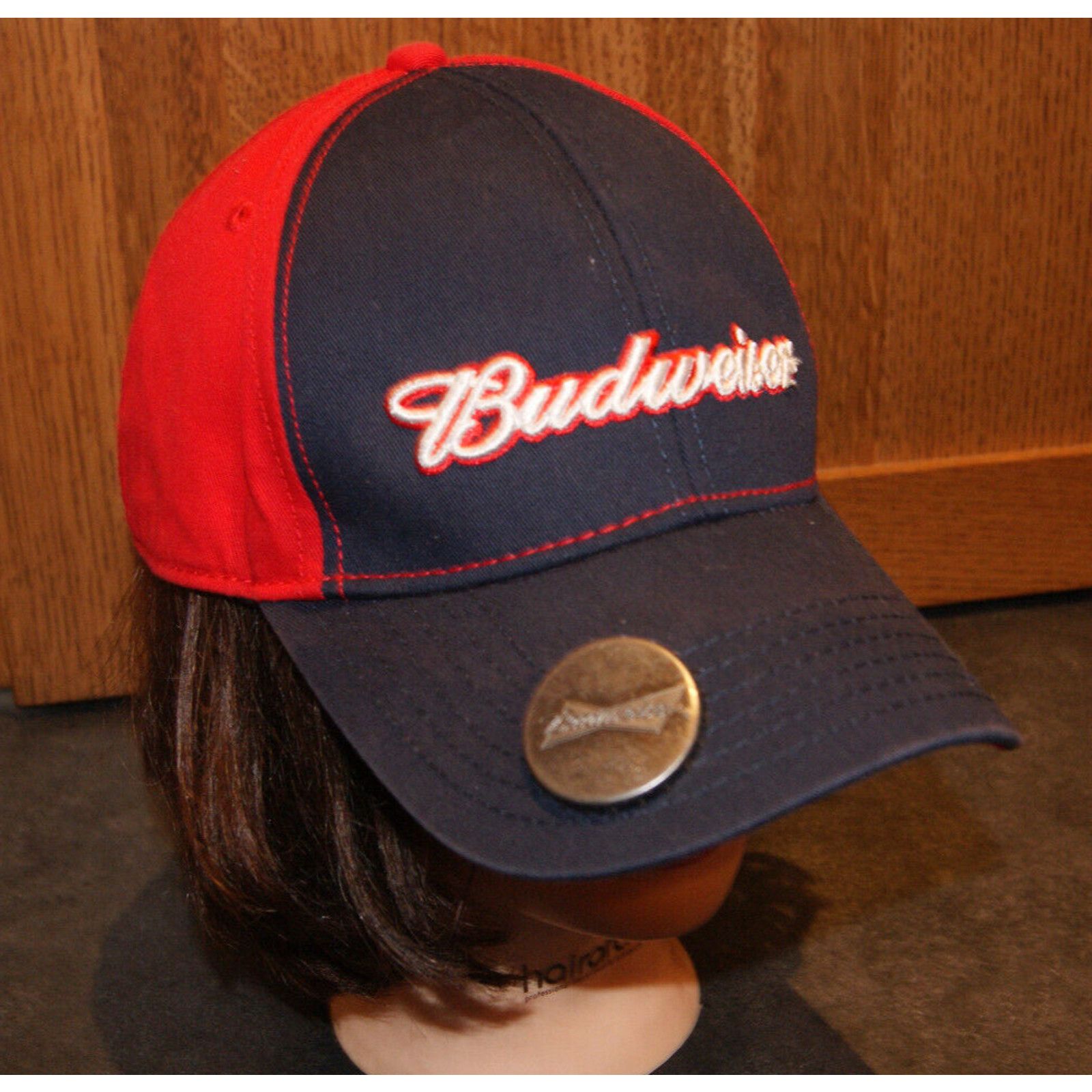 Budweiser Budweiser Mens Hat Cap Metal Bottle Opener Strapback Adjust Size ONE SIZE - 3 Thumbnail