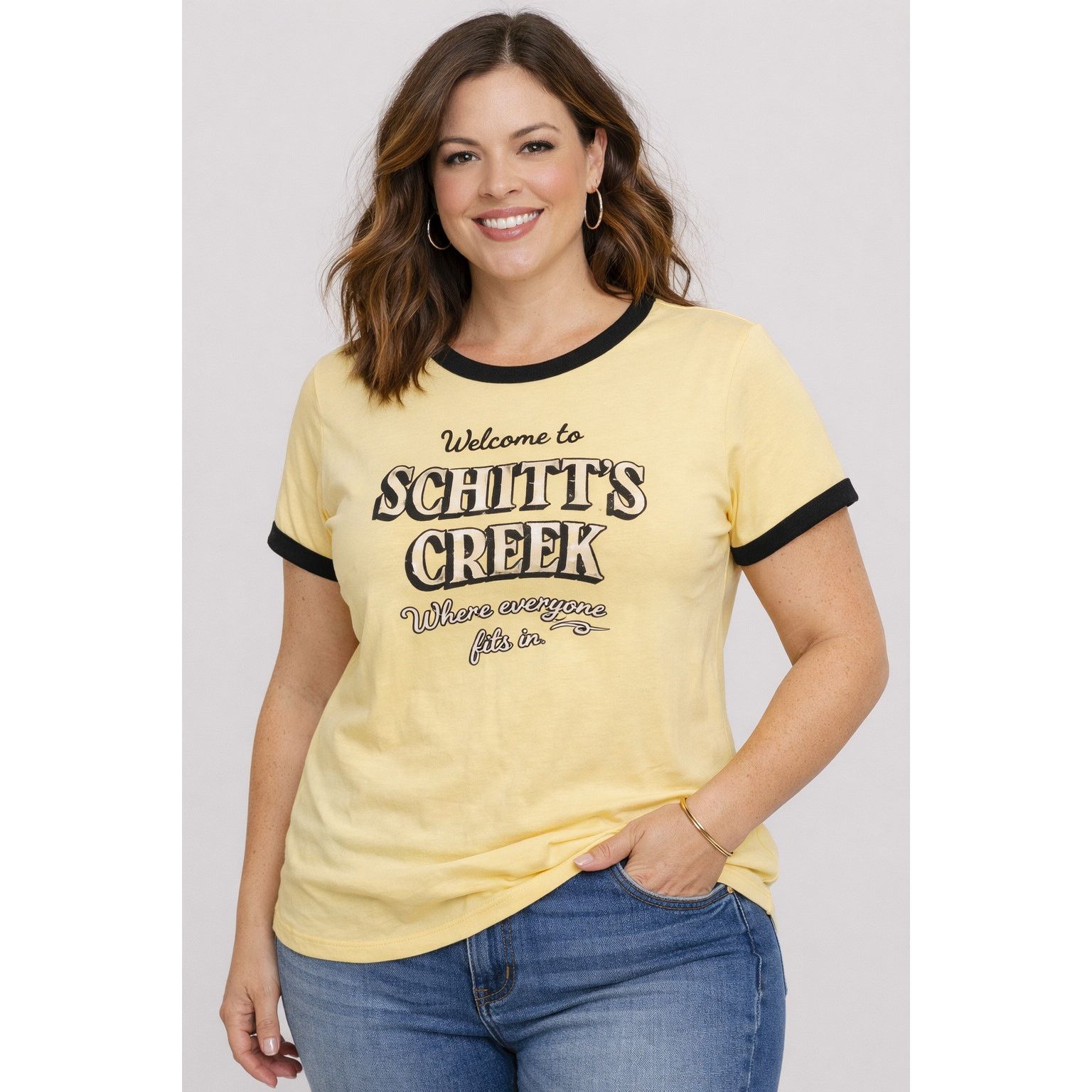Torrid Schitt’s Creek Yellow Ringer Graphic Tee Women’s L Size L / US 10 / IT 46 - 1 Thumbnail