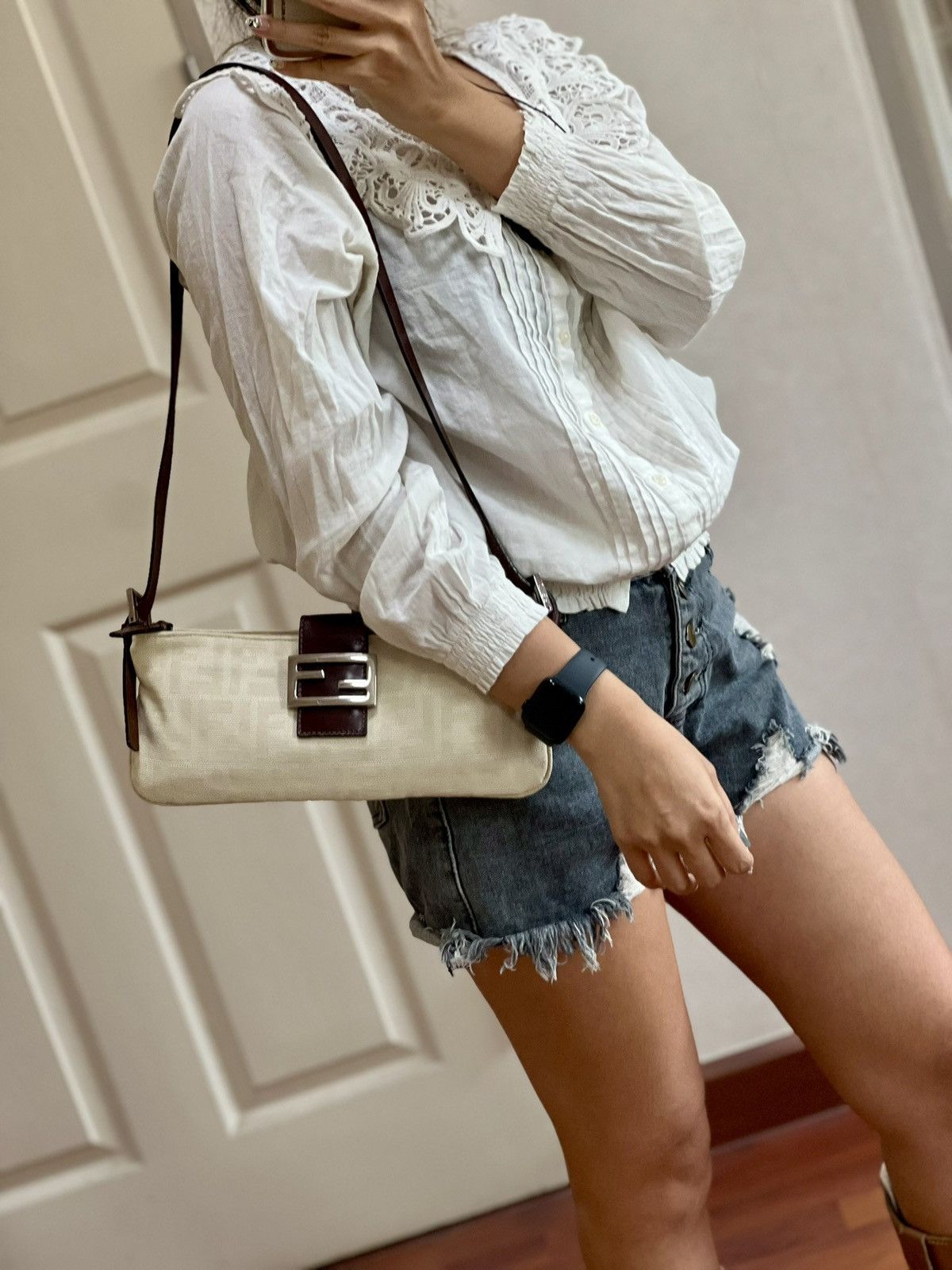 Fendi Fendi Mamma Baguette Ivory Zucca Canvas Size ONE SIZE - 22 Thumbnail