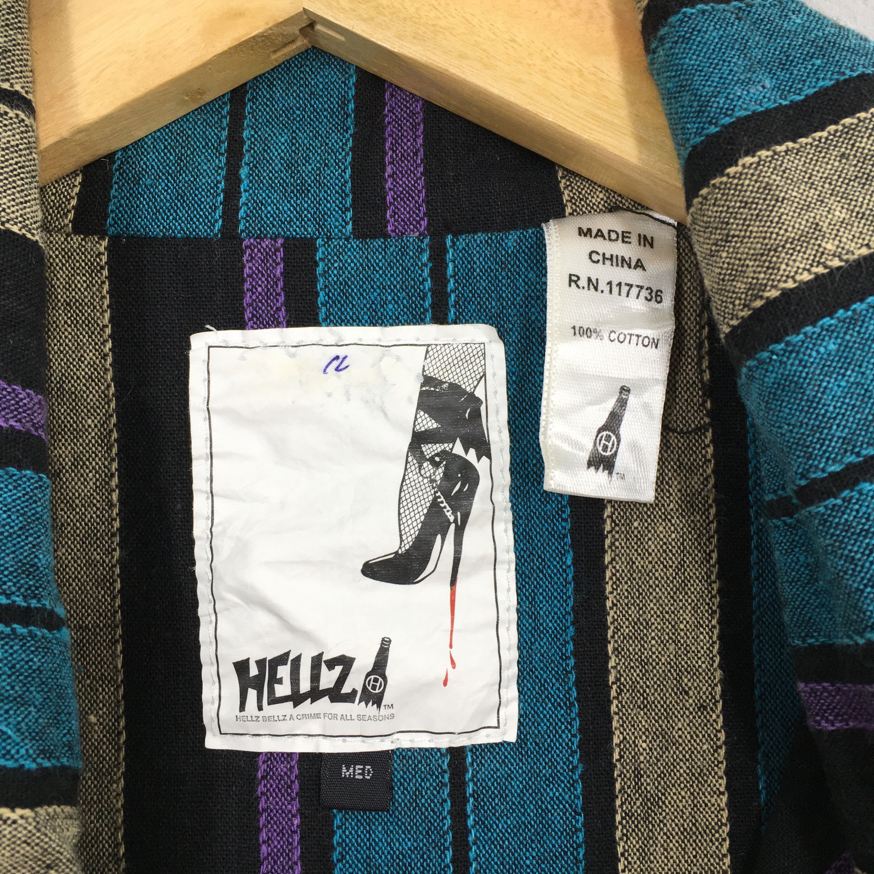 Straight To Hell × Vintage Vintage Bondage Punk Stripes Goth Ladies Jacket Medium Size M / US 6-8 / IT 42-44 - 5 Thumbnail