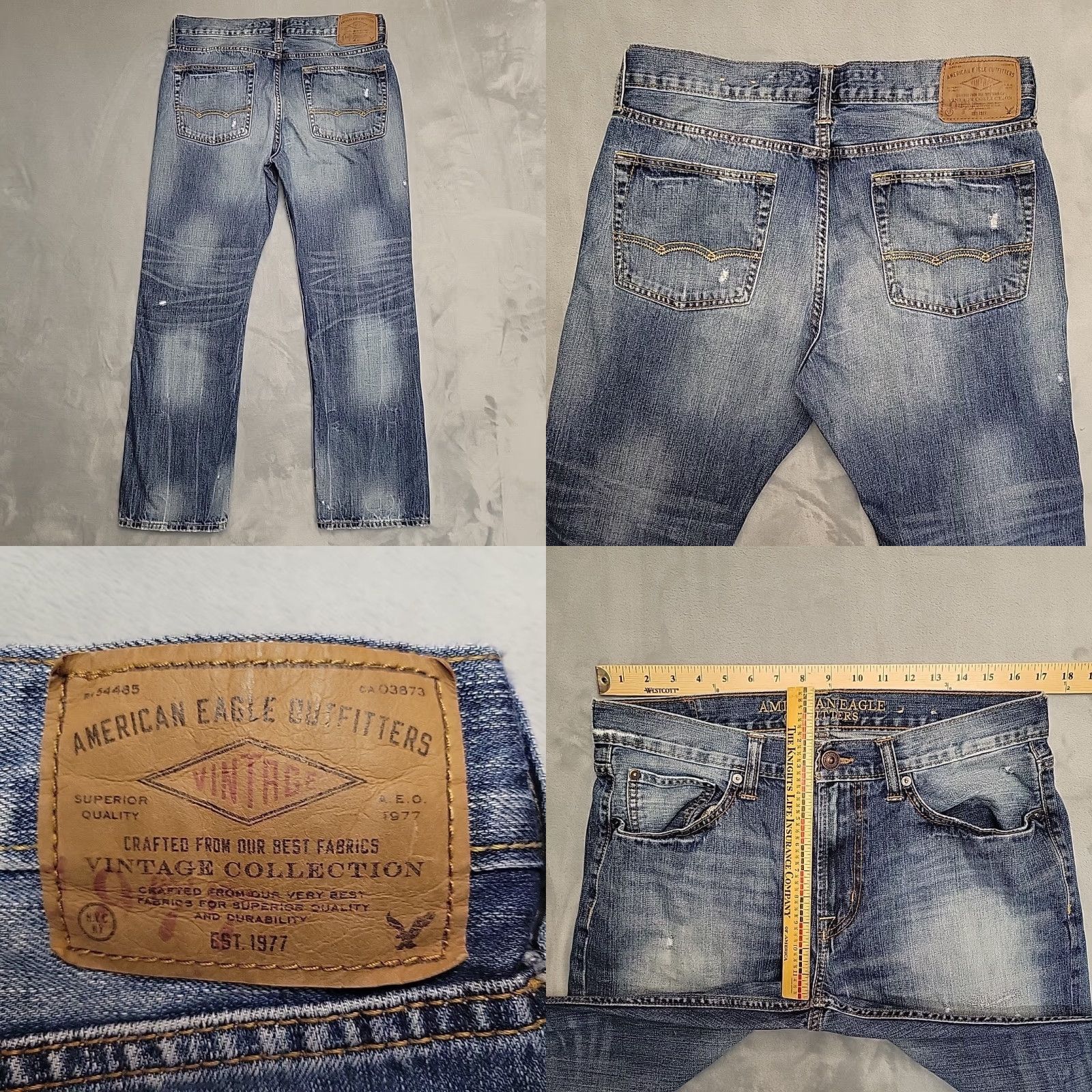 Vintage VINTAGE American Eagle Jeans Men 30 Blue Distressed Faded Denim 100% Cotton Straight Size US 30 / EU 46 - 8 Thumbnail