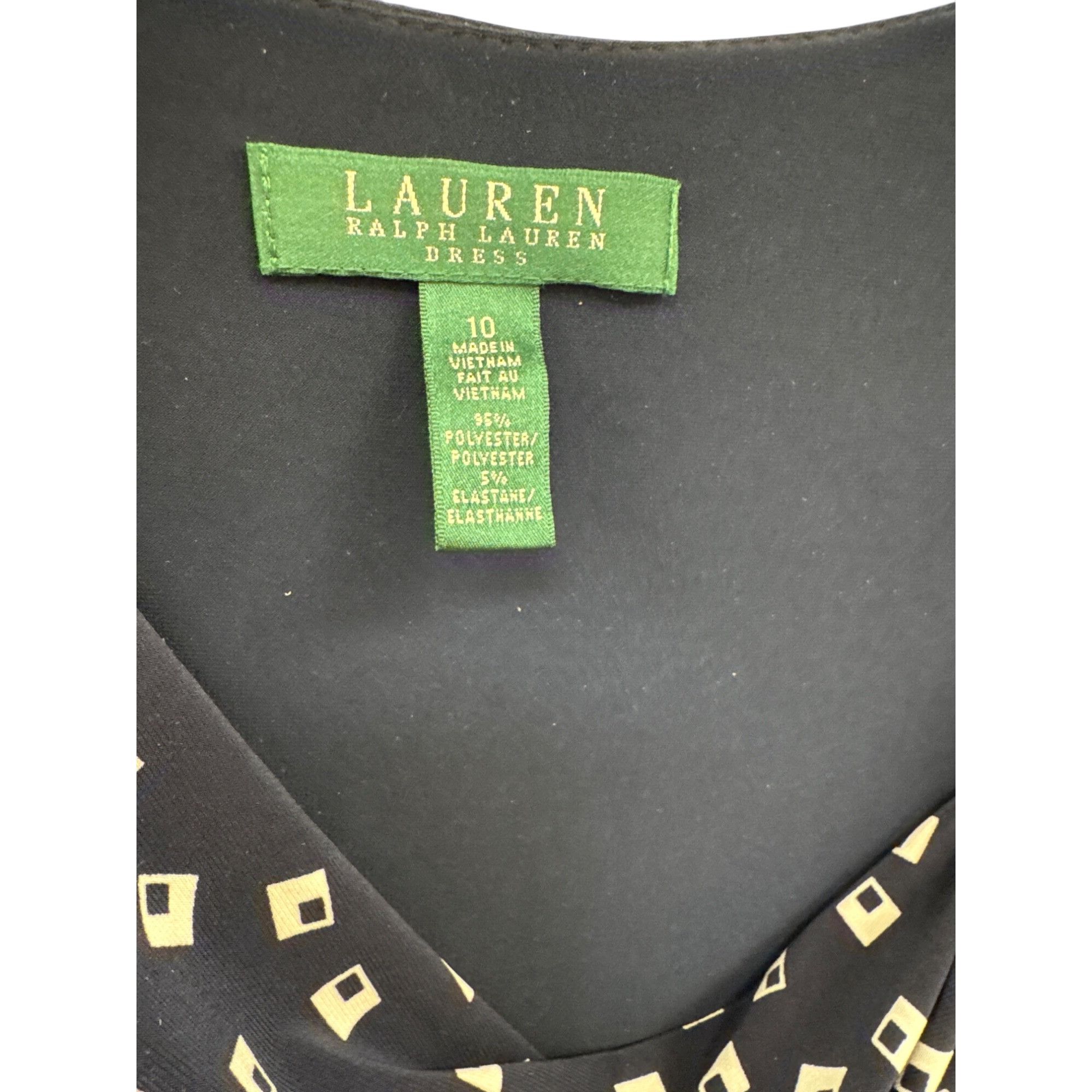 Lauren Ralph Lauren Lauren Ralph Lauren Womens Navy & White Geometric Print Slee Size L / US 10 / IT 46 - 2 Thumbnail