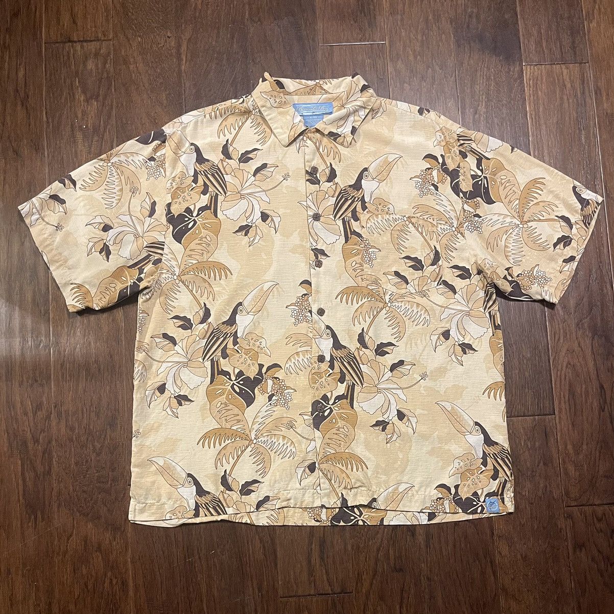 Silk Laundry Vintage Bermuda Bay Hawaiian Silk Camp Shirt Size US XL / EU 56 / 4 - 2 Thumbnail