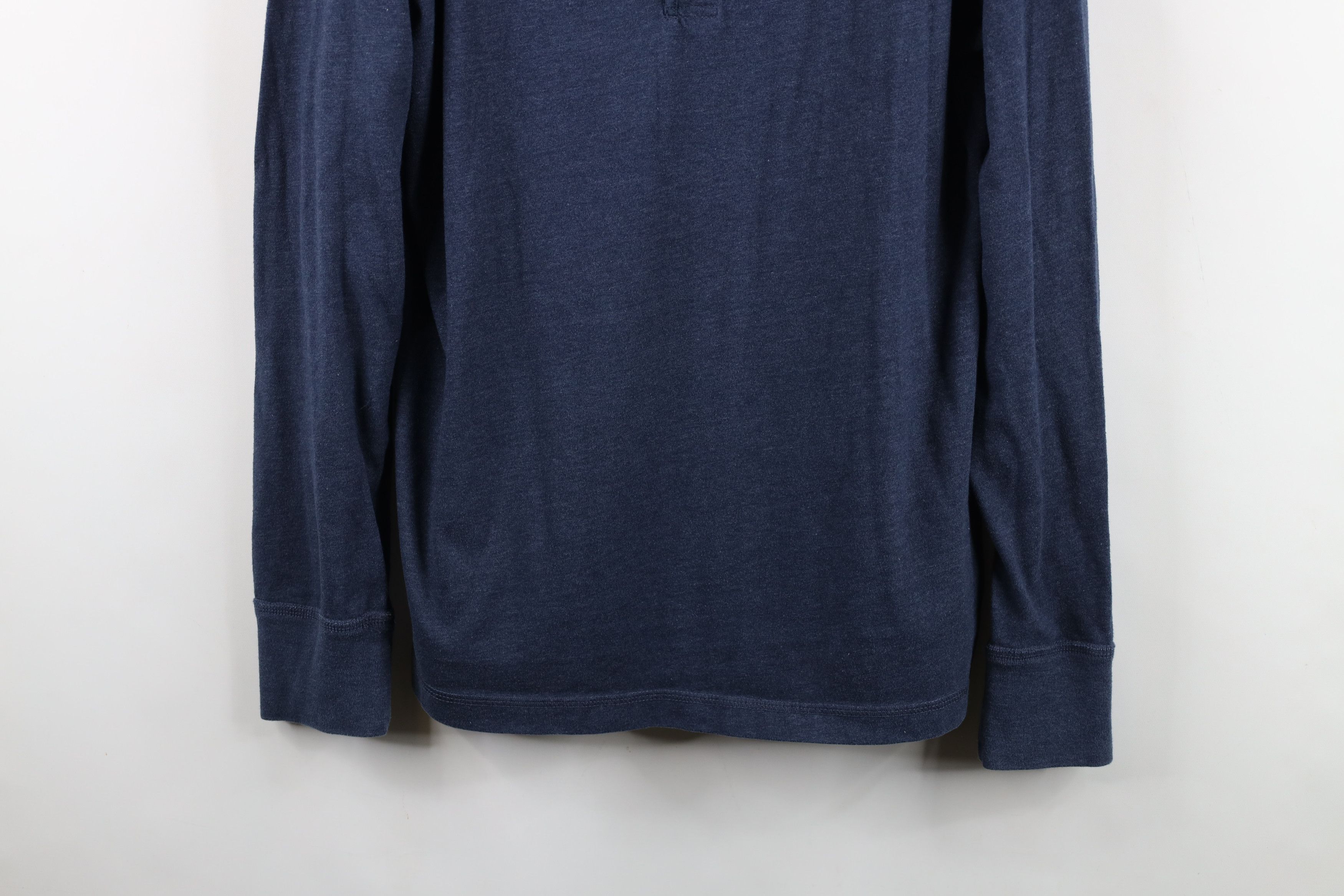 J.Crew J Crew Blank Knit Long Sleeve Henley T-Shirt Blue Cotton Size US L / EU 52-54 / 3 - 3 Thumbnail
