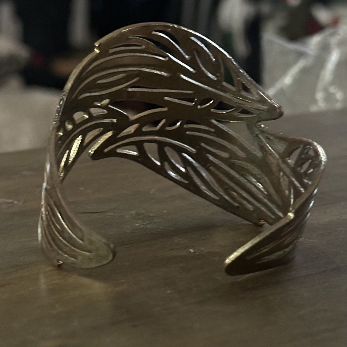 Other Wide silver tone filigree leaf cuff bracelet Size ONE SIZE - 5 Thumbnail