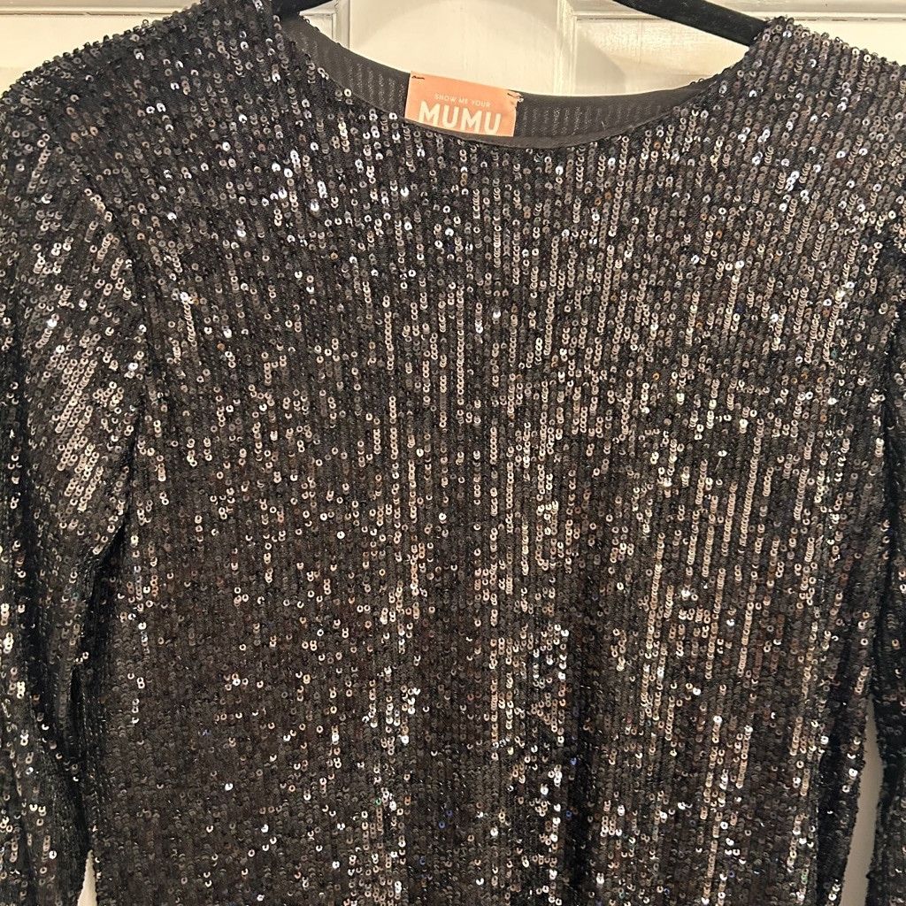 Show Me Your MuMu Show Me Your Mumu Blk Sequin Midi Dress S Size XS / US 0-2 / IT 36-38 - 15 Thumbnail