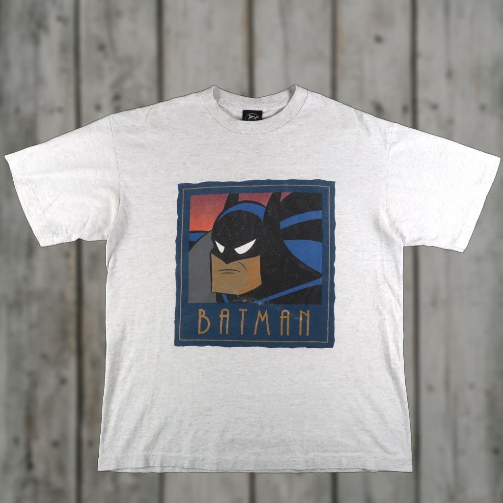 Vintage Vintage 90s Batman Animated Series TV Promo T-Shirt XL Men Gray Cotton Short Sleeve Crew Neck Logo 90s Mens Size US XL / EU 56 / 4 - 1 Thumbnail