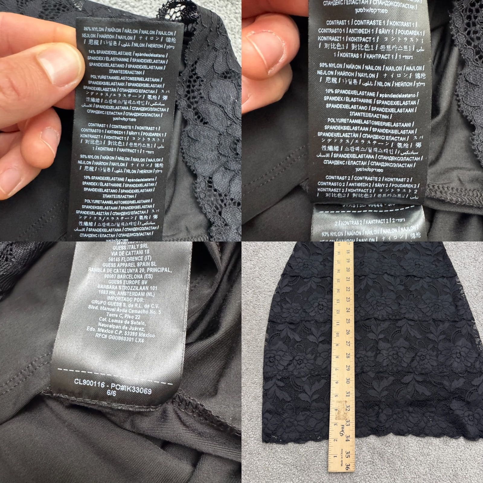 Guess GUESS Black Lace Tiered Bodycon Mini Dress Womens S Sleeveless Party Sheer Nylon Spandex Size S / US 4 / IT 40 - 8 Thumbnail