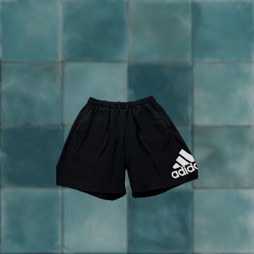 Adidas Adidas Shorts Mens Large Black Fleece Logo Athletic Training Lounge Pockets Size US 33 - 1 Thumbnail