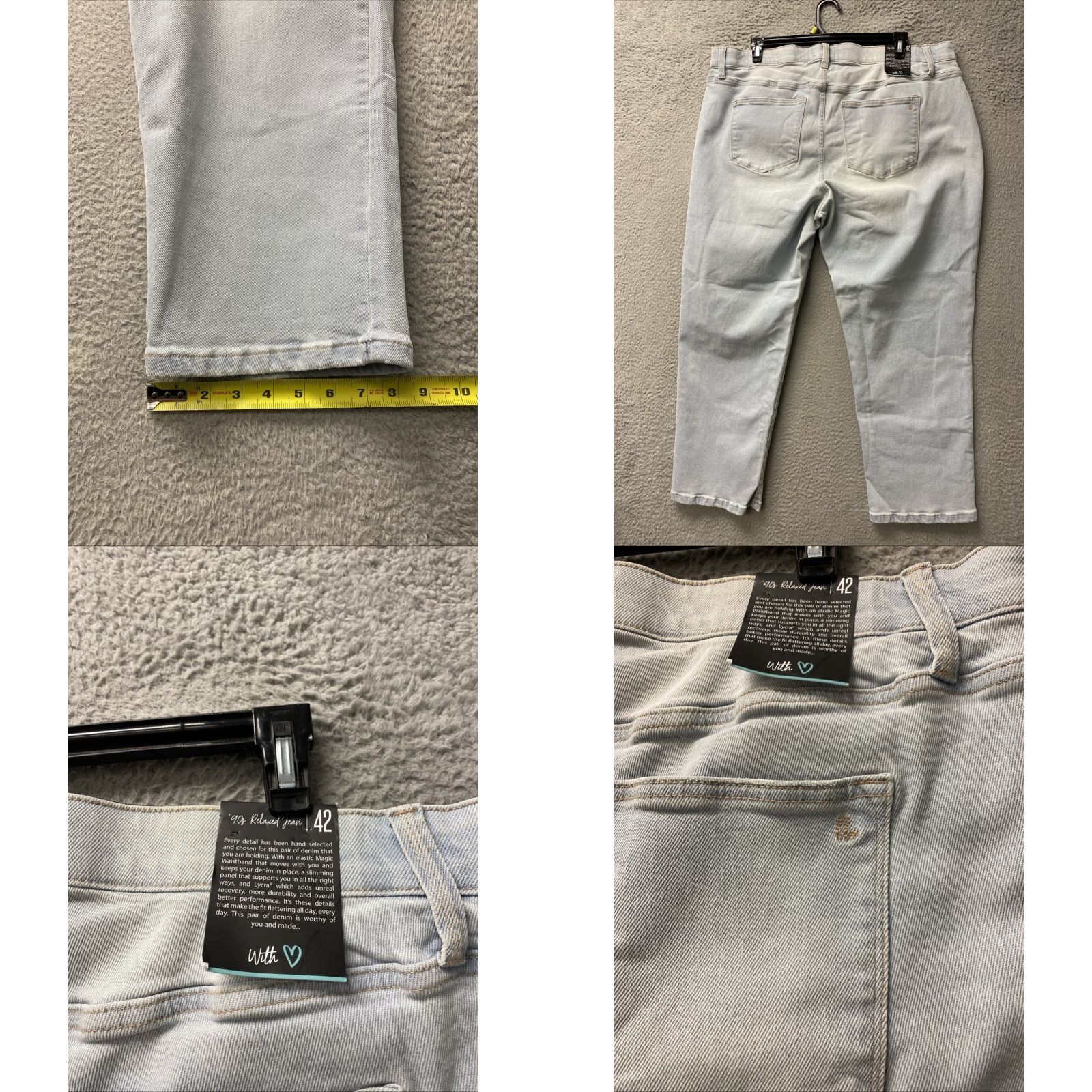 Vintage LuLaRoe Denim Jeans Skinny Ankle Women 42 Size 32 Light Blue NWT /0004 NWT Size 32" / US 10 / IT 46 - 8 Thumbnail