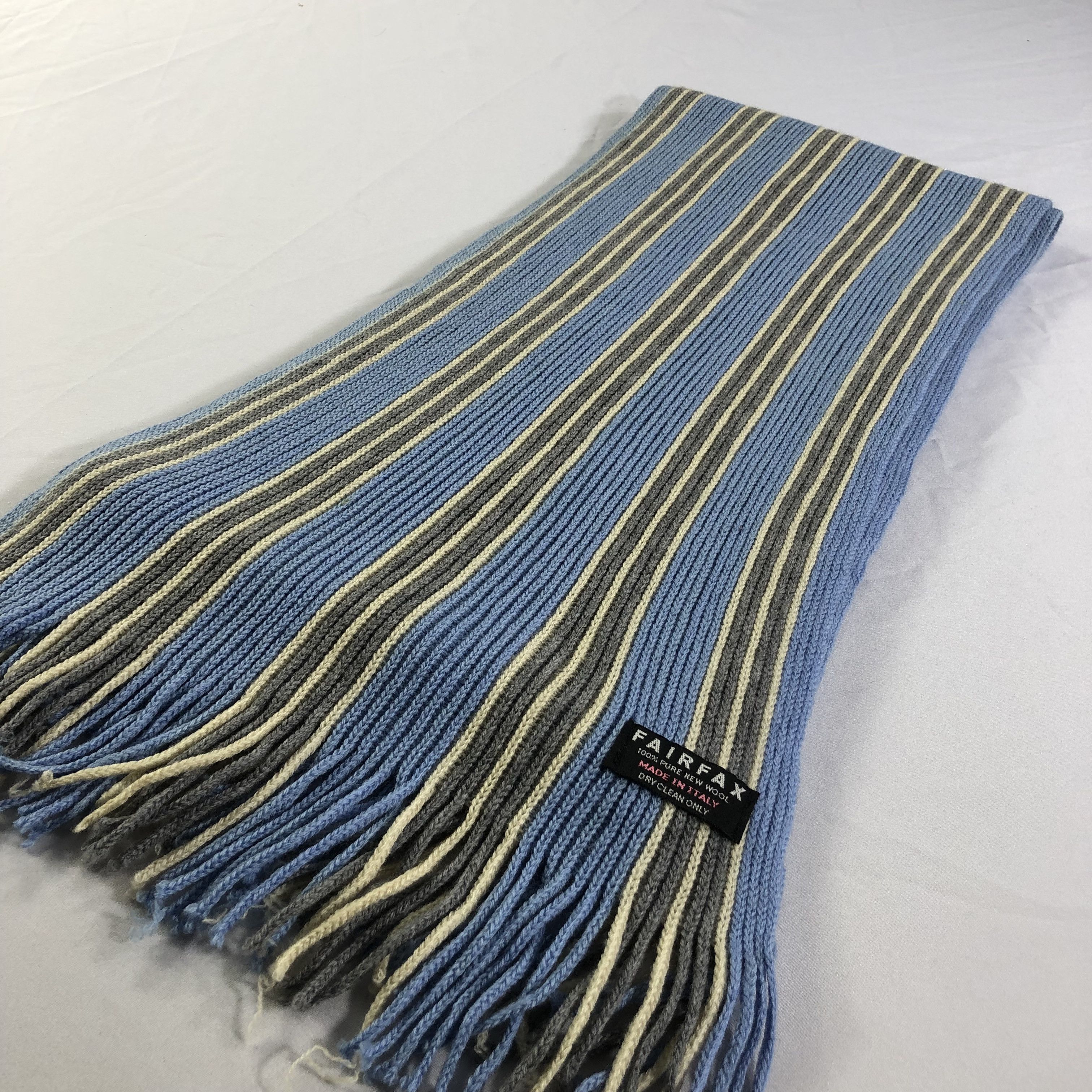 424 Fairfax Made in Italy Striped Knit Scarf Muffler V1542 Size ONE SIZE - 3 Thumbnail