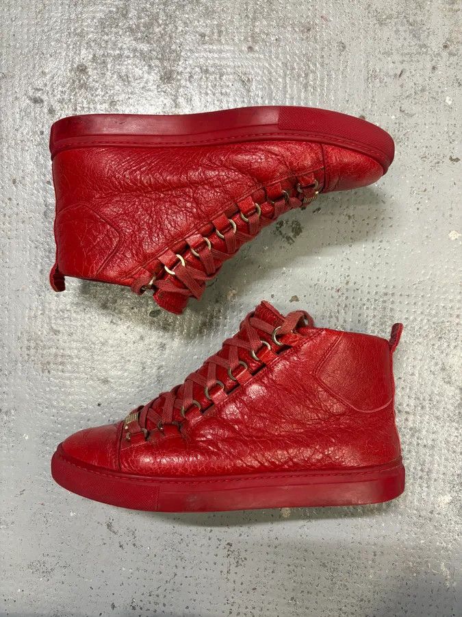 Balenciaga Balenciaga Arena Red High Leather Sneakers Size US 6 / IT 36 - 5 Thumbnail