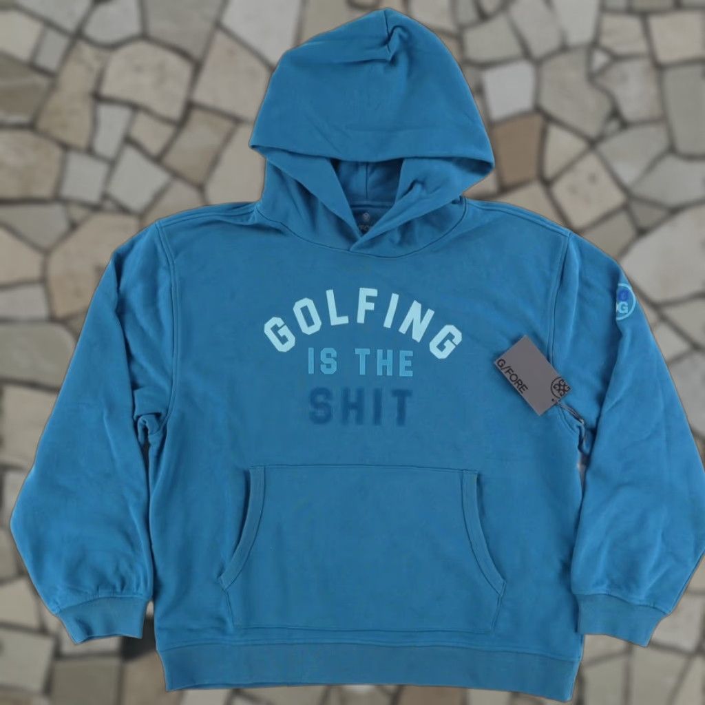 G/FORE G/Fore Golfing is the Sh1t Solid Long Sleeve Hoodie Teal Men's L Shirt Hoodie Men Teal 90s Golfing is the Sh1t G/Fore Shirt Hoodie Mens L Teal Size US L / EU 52-54 / 3 - 1 Thumbnail