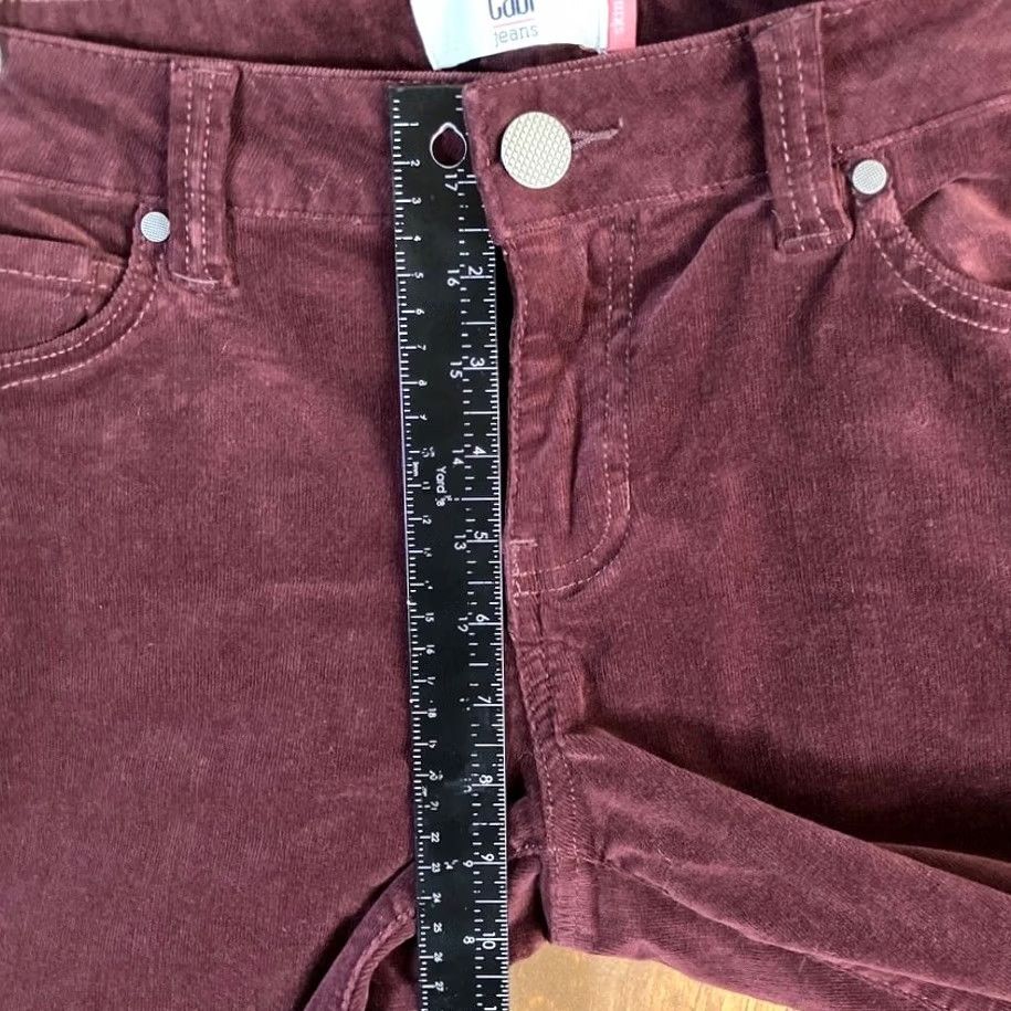 Vintage CAbi Womens Jeans Burgundy Corduroy Mid Rise Skinny Cotton Blend Stretch 8 Size 24" / US 00 / IT 34 - 7 Thumbnail