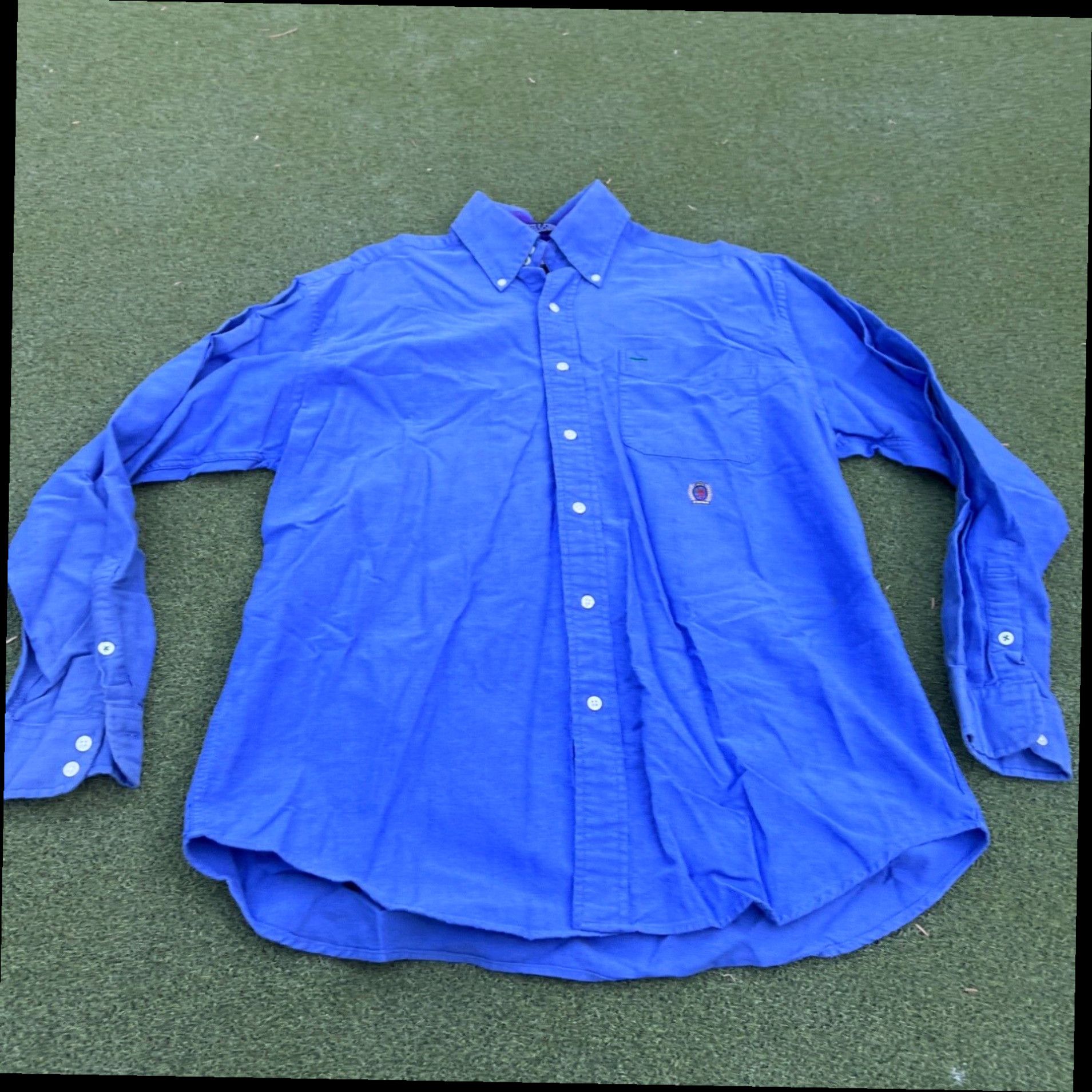 Tommy Hilfiger Vintage Tommy Hilfiger Button Up Shirt Mens 90’s Medium Blue Crest Size US M / EU 48-50 / 2 - 1 Thumbnail