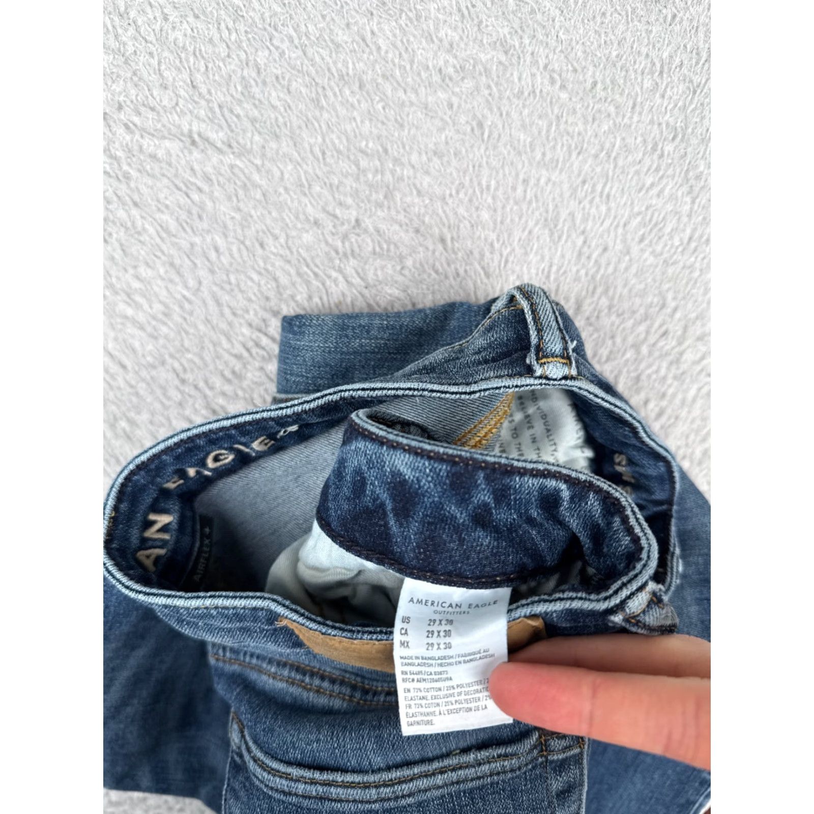 American Eagle Outfitters American Eagle Outfitters Jeans Men Regular 29x30 Blue Denim Straight Cotton Blend Rise Mid 5-Pocket Stretch Vintage No Size US 29 - 7 Thumbnail