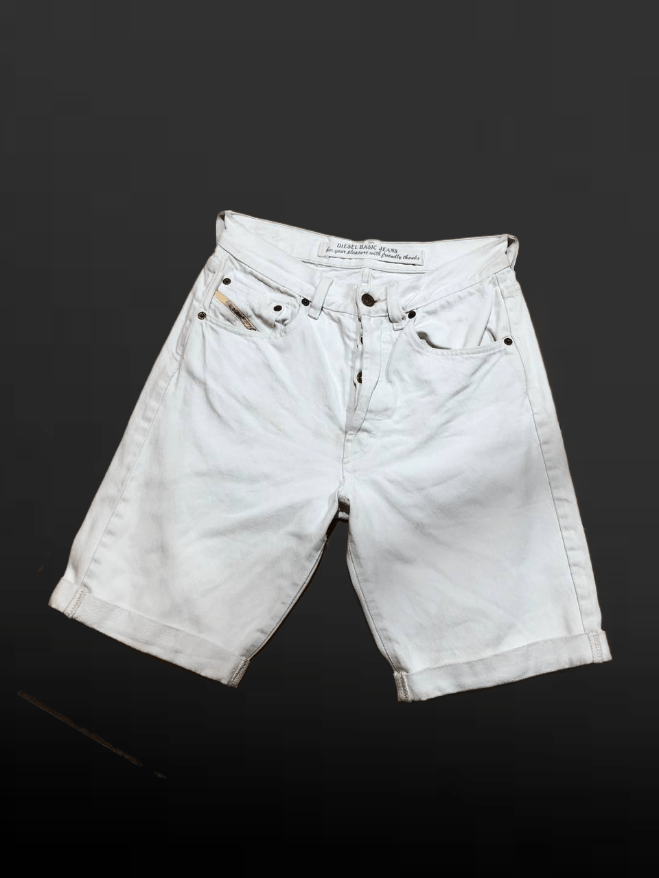 Diesel VTG Diesel Saddle Basic Tapered White Denim Jeans shorts Size US 29 - 1 Thumbnail