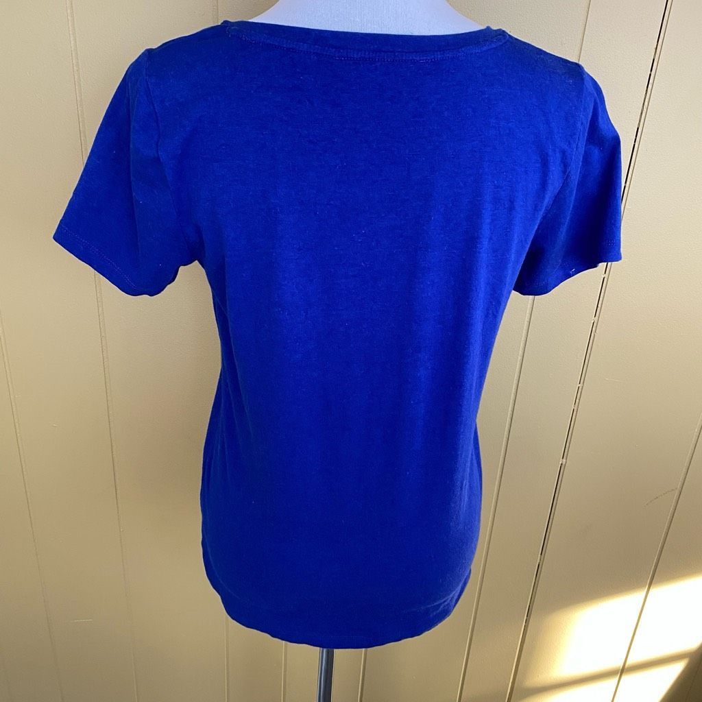 Other Peter Nygard women M v-neck short sleeve studded top blue Size M / US 6-8 / IT 42-44 - 8 Thumbnail