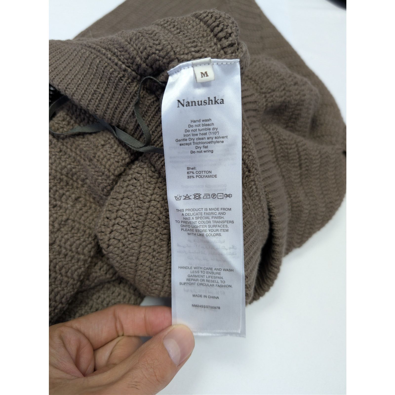 Nanushka o1rshd1 CC20 Caden Crochet-Knit Shorts in Brown Size US 32 / EU 48 - 17 Thumbnail