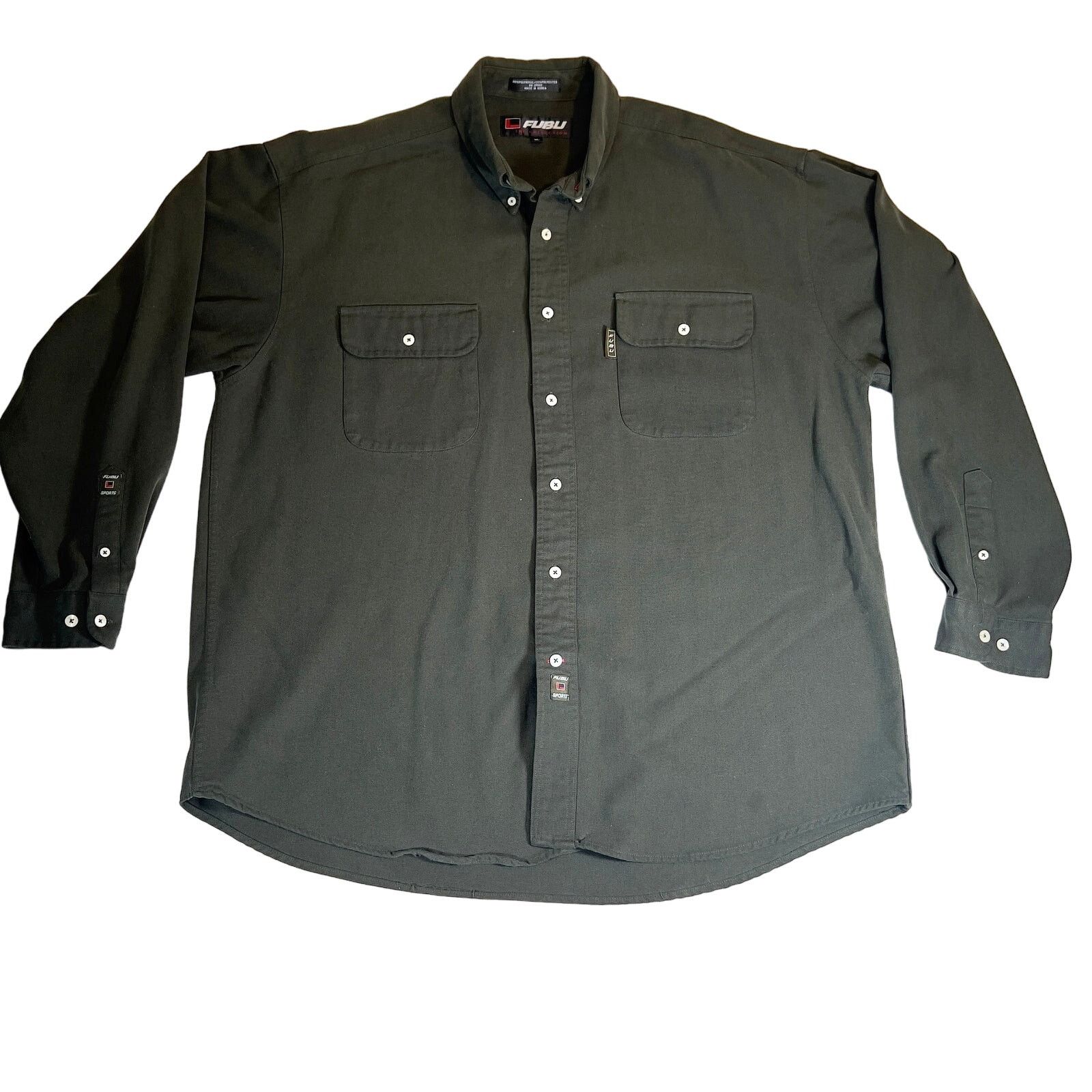 Fubu FUBU The Collection Sport Button Down Shirt Men's XL Green Size US XL / EU 56 / 4 - 1 Thumbnail