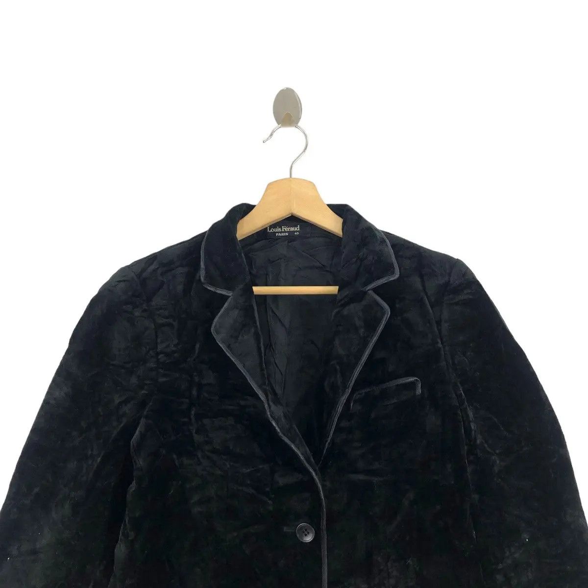 Louis Feraud Vtg 80’ LOUIS FERAUD PARIS Velvet Viscose Coat Blazer Suit Size S / US 4 / IT 40 - 8 Thumbnail