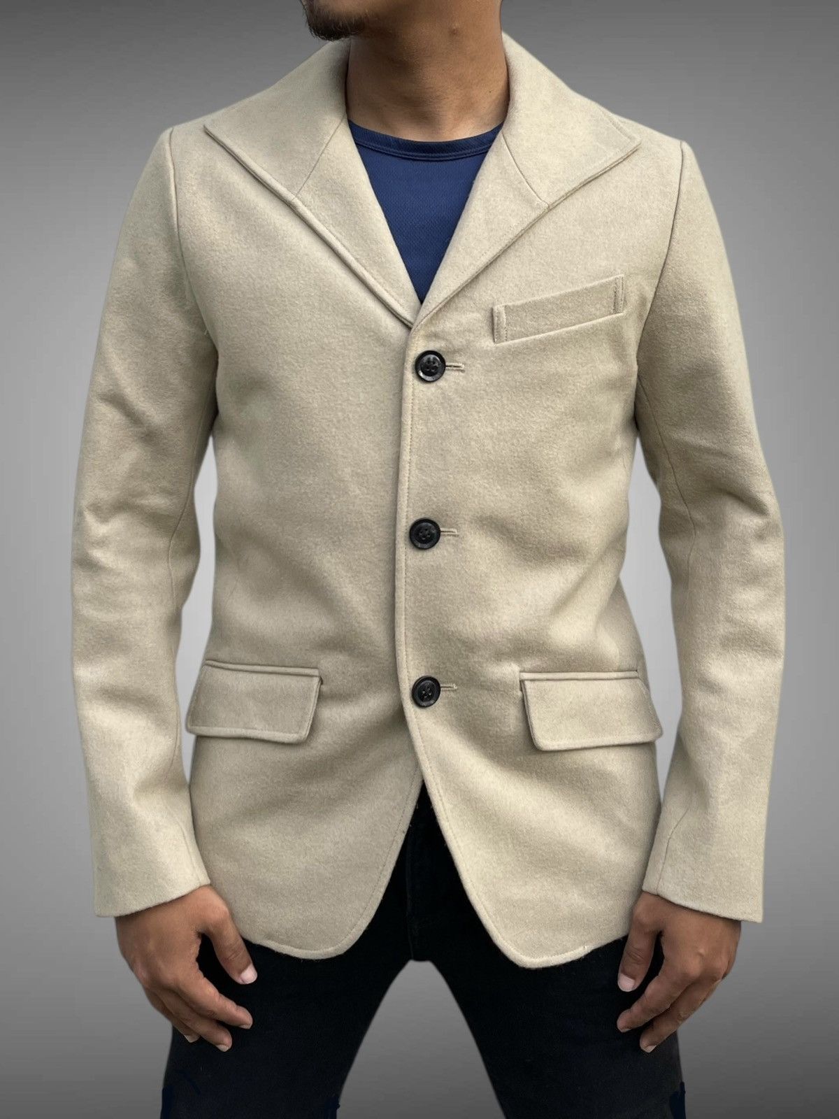 GOSTAR DE FUGA GOSTAR DE FUGA MEN'S WOOL SHAWL-COLLAR SUIT JACKET Size US S / EU 44-46 / 1 - 1 Thumbnail