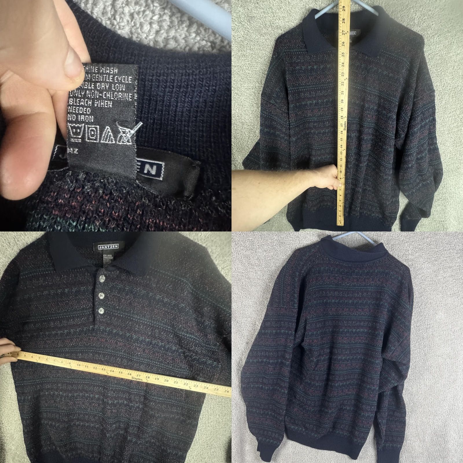 Jantzen Jantzen Sweater Mens 2XL Blue Fair Isle Knit Collared Henley Pullover Casual Size US XXL / EU 58 / 5 - 8 Thumbnail
