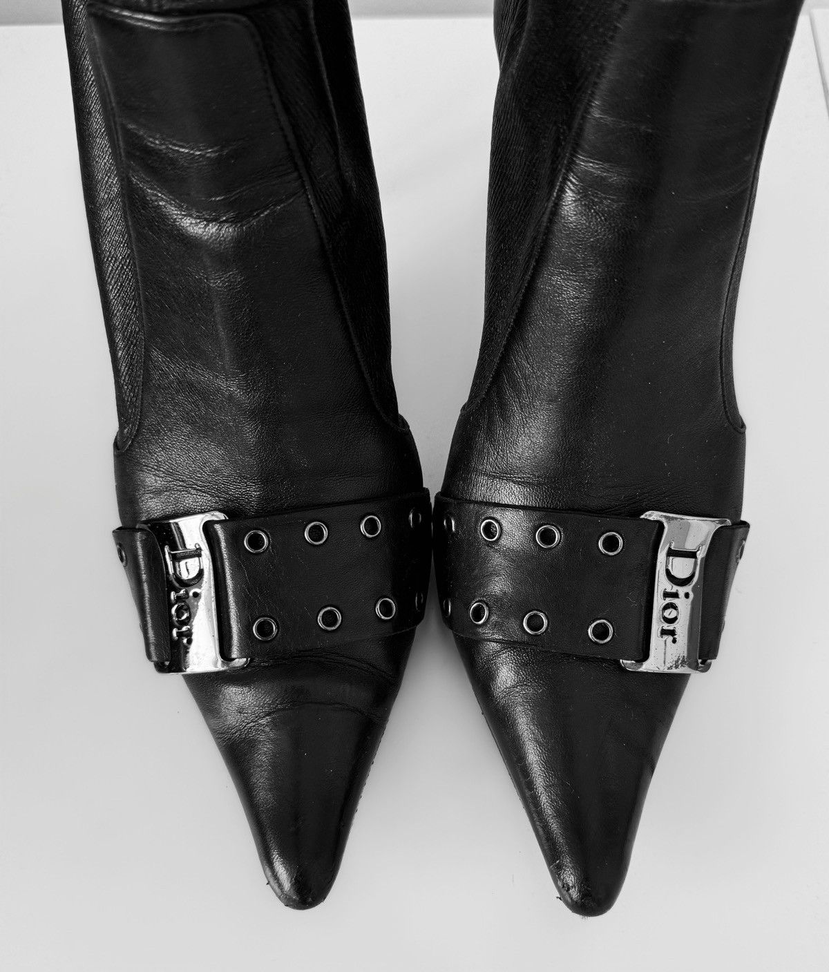 Dior Christian Dior by John Galliano Leather Knee-High Boots Size US 7 / IT 37 - 2 Thumbnail