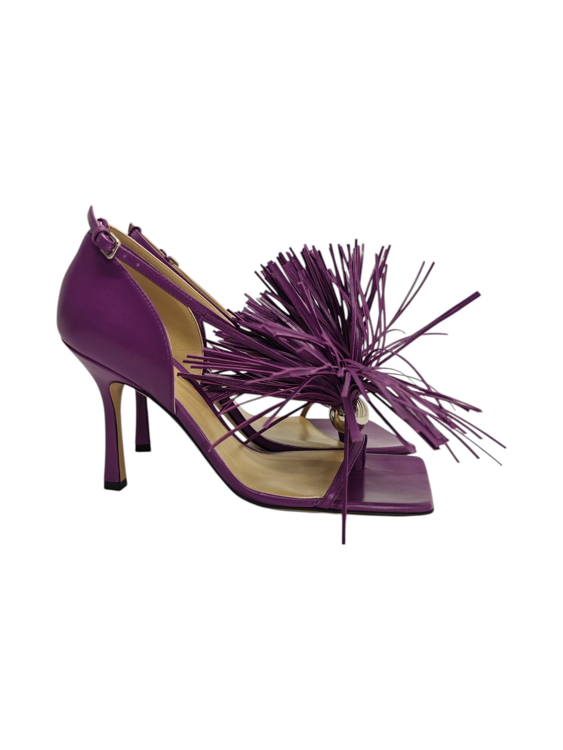 Bottega Veneta o1y0725 Leather Ankle Thong Strap Sandals in Mauve Size US 6 / IT 36 - 1 Thumbnail