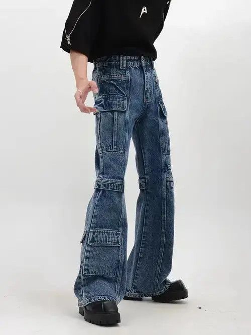 VIBE Micro-flare jeans with retro unique pockets Size US 32 / EU 48 - 3 Thumbnail