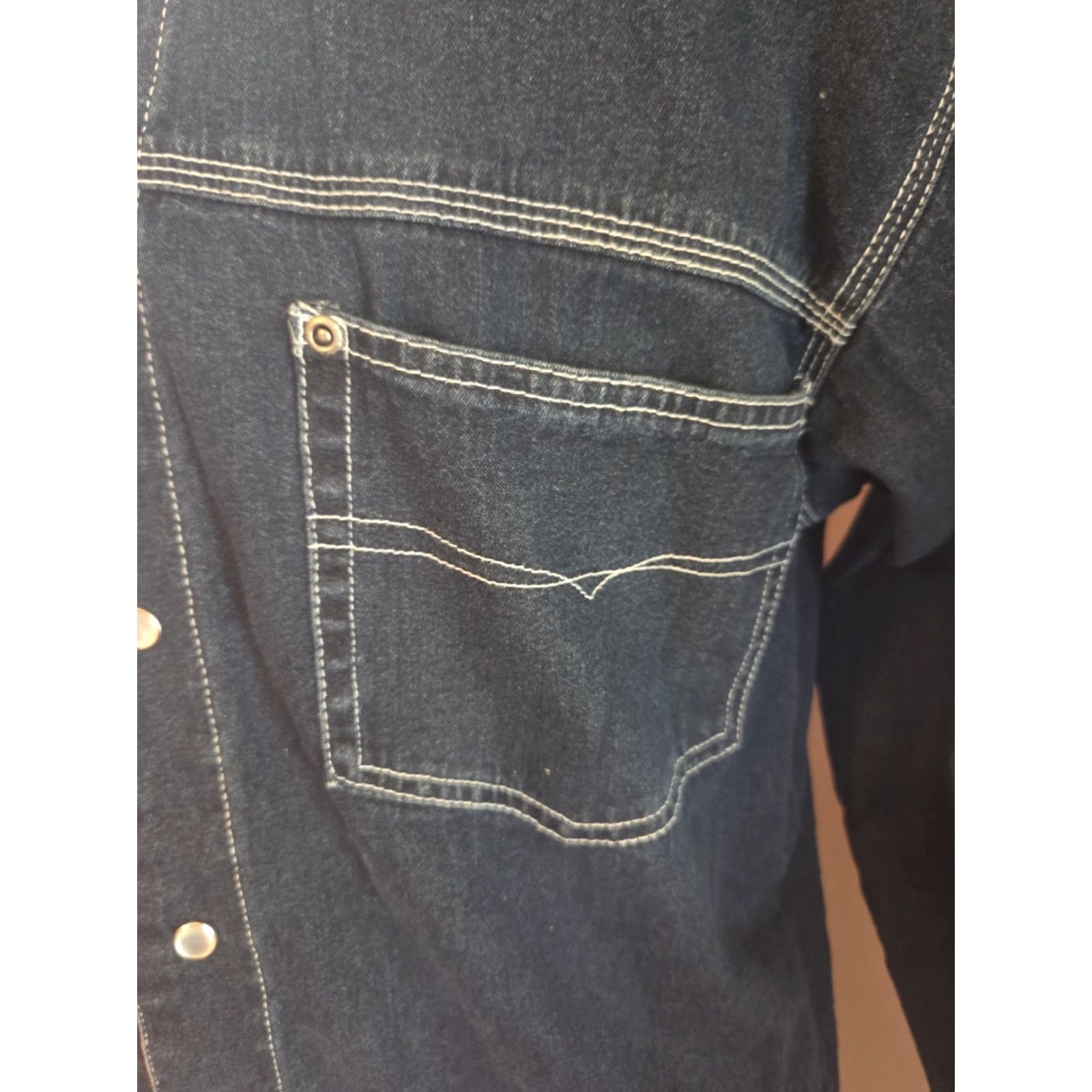 Route 66 Route 66 Mens Shirt Denim Size M Western Workwear Pearl Snap Pockets NWT Blue Cotton Button-Up Regular Fit Collared Cowboy Western Theme Mens Size US M / EU 48-50 / 2 - 4 Thumbnail