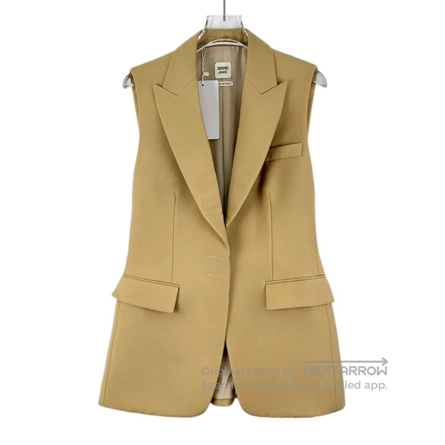 Hermes Hermes Yellow wool collarless sleeveless tailored waistcoa Size XS / US 0-2 / IT 36-38 - 1 Thumbnail