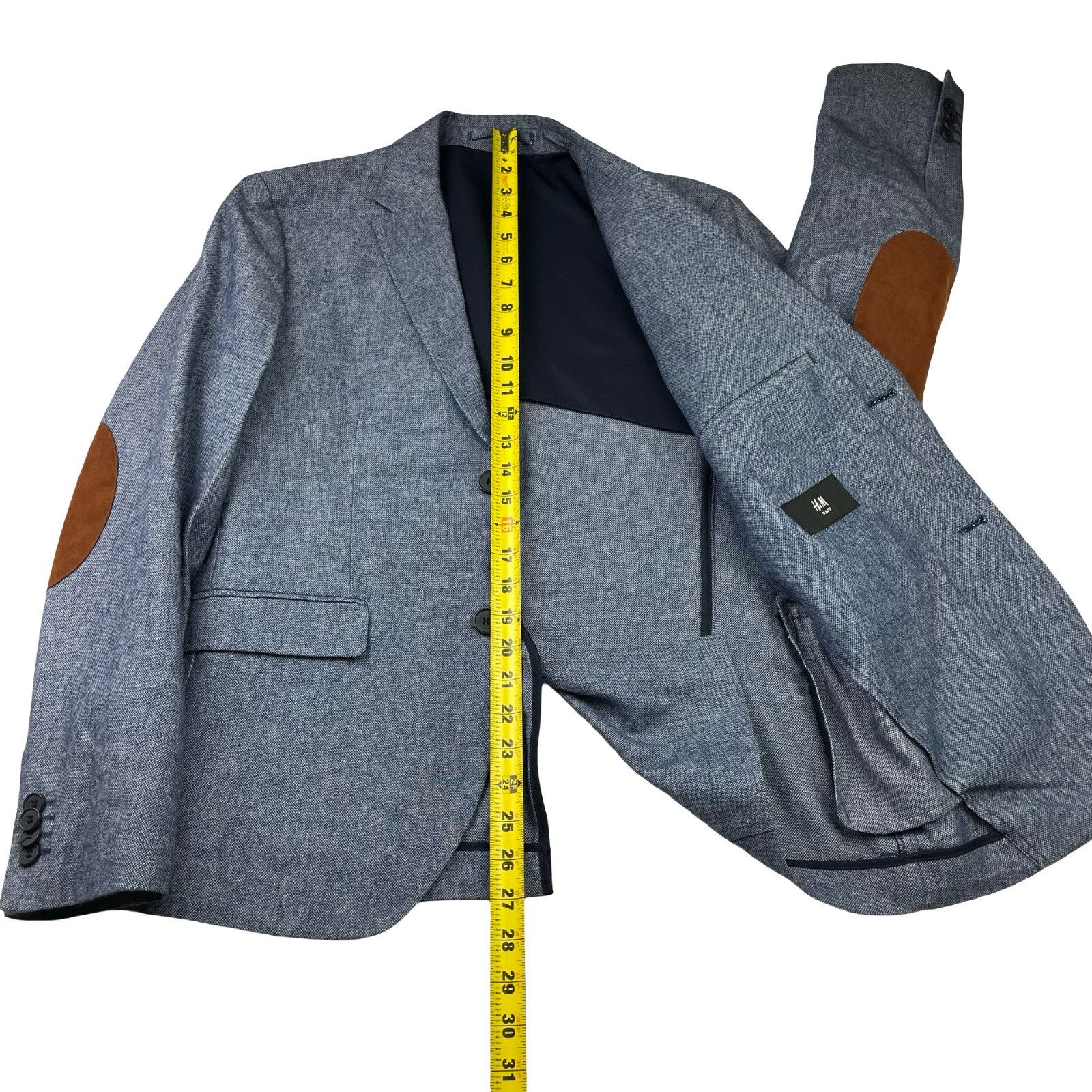 H&M H&M Men's 100% Cotton Slim Fit 2-Button Blazer Blue • 38R US Size 38R - 13 Thumbnail