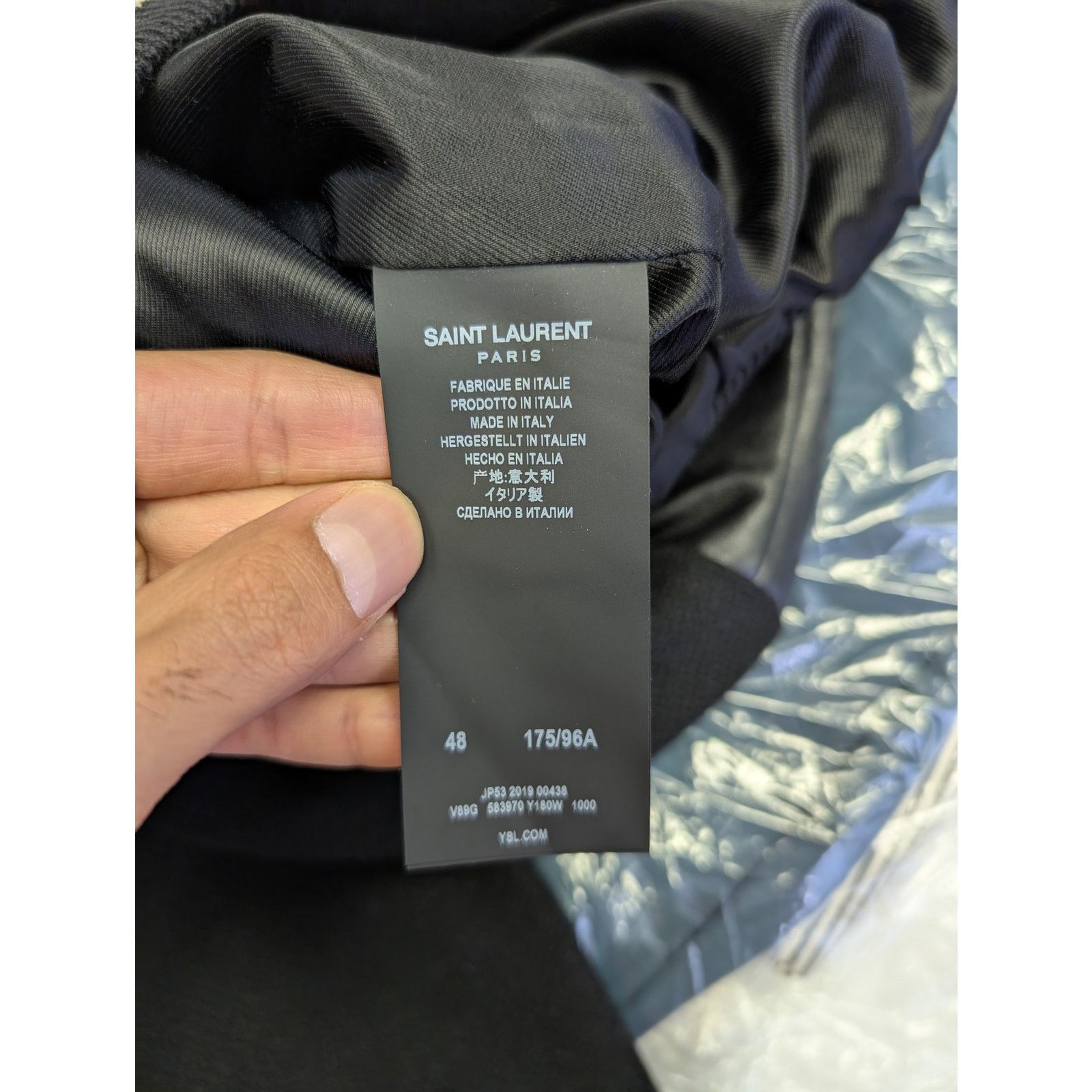 Saint Laurent Paris o1rshd1 CC20 Zipper Jacket in Black/Beige Size US M / EU 48-50 / 2 - 18 Thumbnail