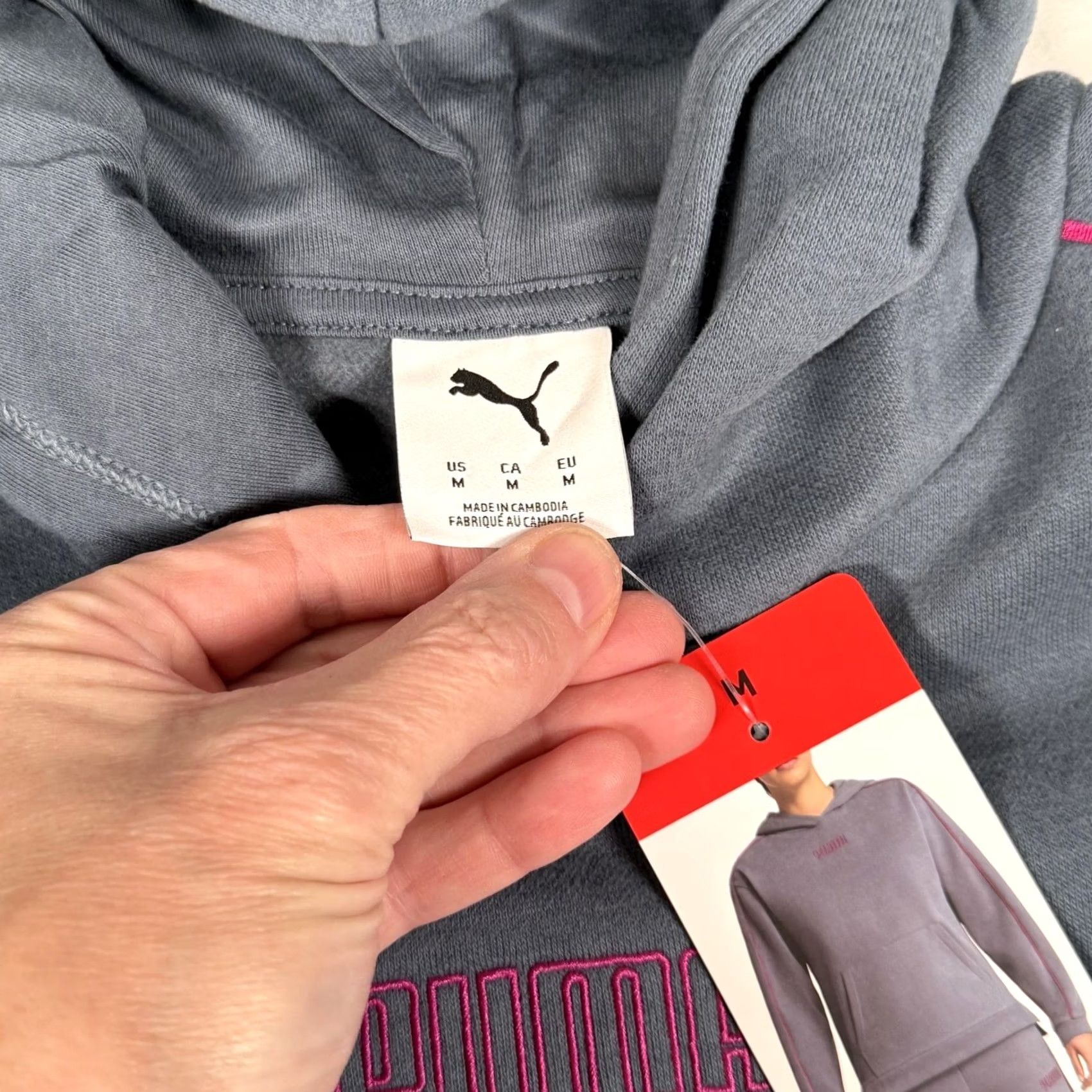 Puma Puma Hoodie Medium Blue Fleece Pullover Sweatshirt Athleisure Kangaroo Pocket Winter Womens Size M / US 6-8 / IT 42-44 - 2 Thumbnail
