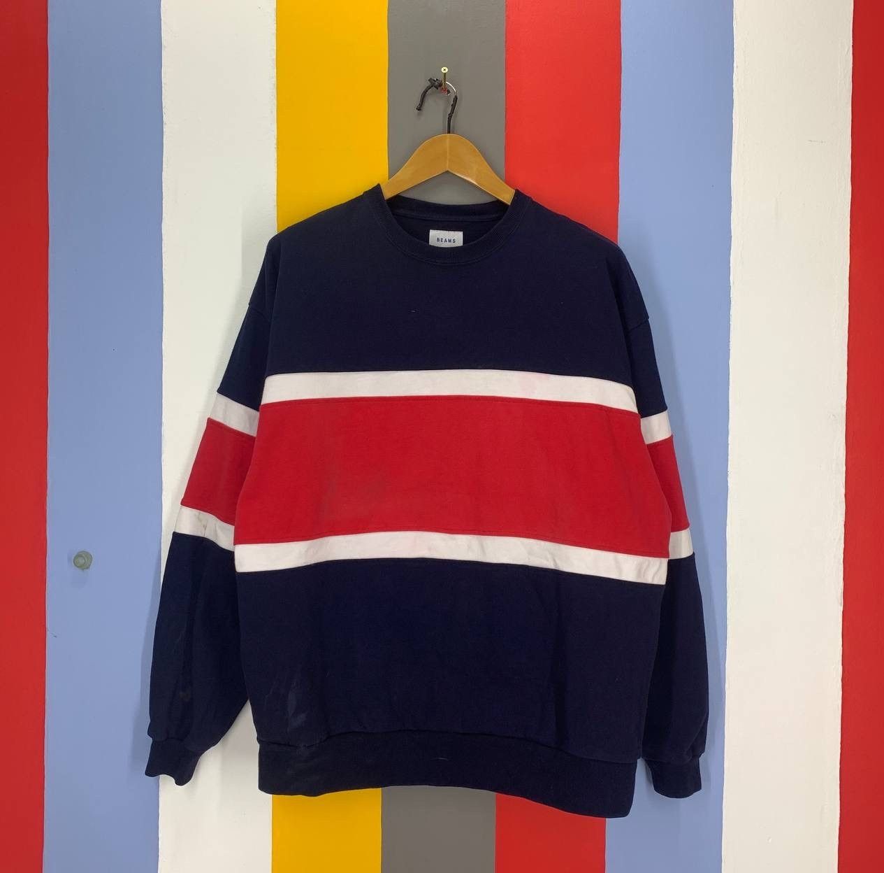 Beams Japan BEAMS Stripe Design Sweatshirt #2275/23 Size US M / EU 48-50 / 2 - 1 Thumbnail
