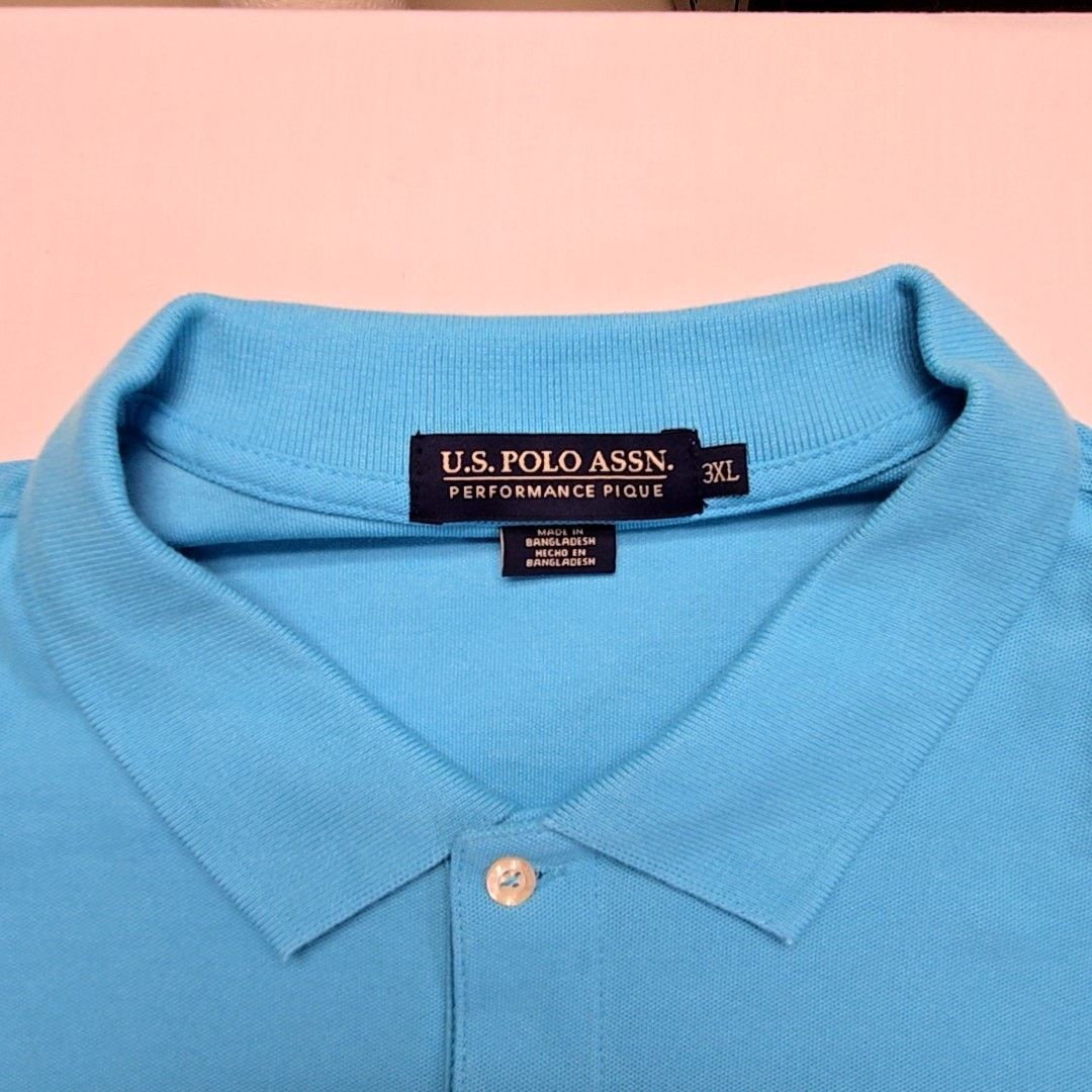 U.S. Polo Assn. U.S. Polo Assn. Performance Pique Polo Shirt Blue 3XL Size US XXL / EU 58 / 5 - 6 Thumbnail