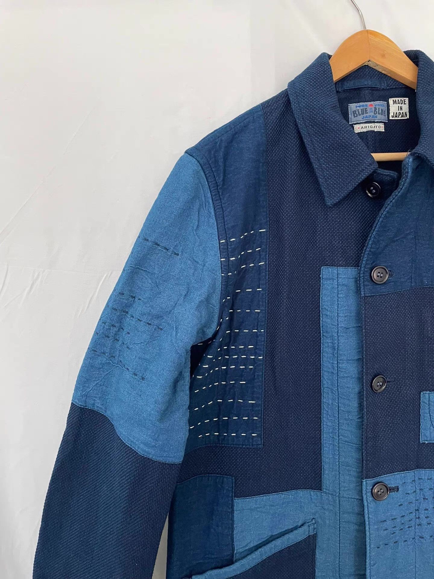 Blue Blue Japan Blue Blue Japan Indigo Sashiko Stitched Jacket Ｑ21 Size US M / EU 48-50 / 2 - 4 Thumbnail