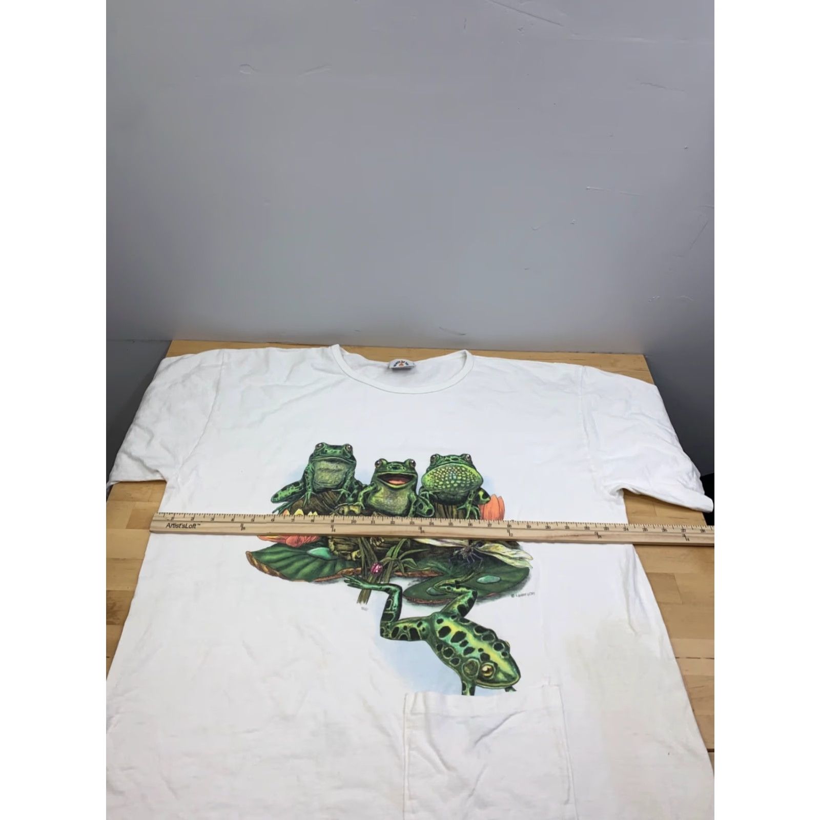 Vintage VINTAGE Prints of Tails Frog Shirt Unisex One Size White Cotton 90s Nature Size US M / EU 48-50 / 2 - 6 Thumbnail