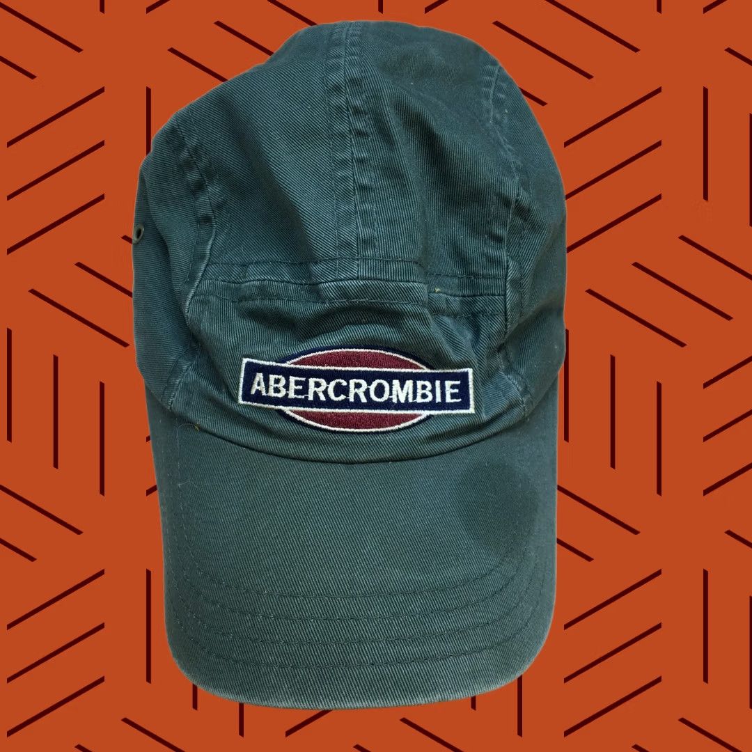Abercrombie & Fitch VINTAGE Abercrombie & Fitch 5 Panel Camp Hat Adult OS USA Made OD Green Leather Hat Size ONE SIZE - 1 Thumbnail
